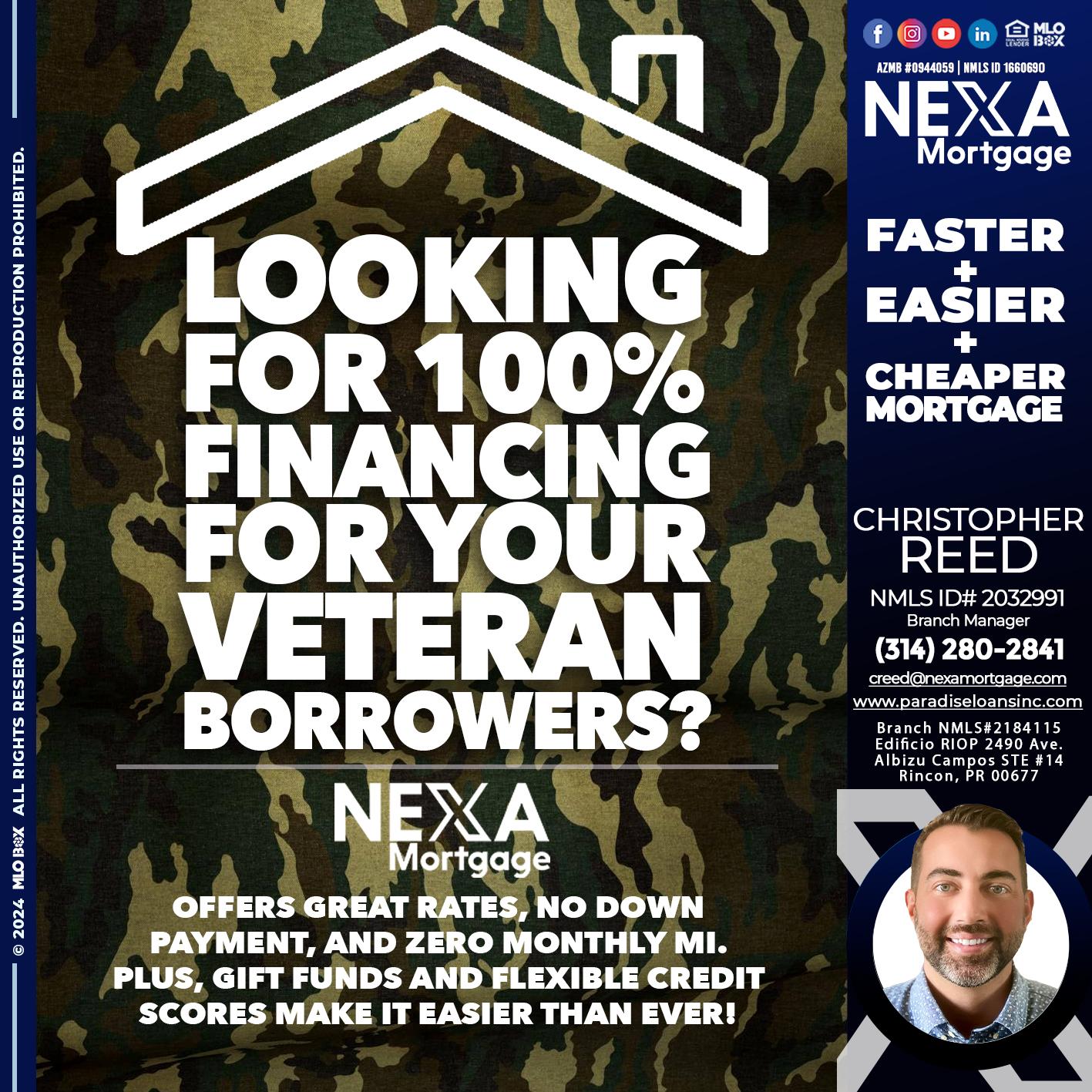LOOKING 100% - Christopher Reed -Branch Manager