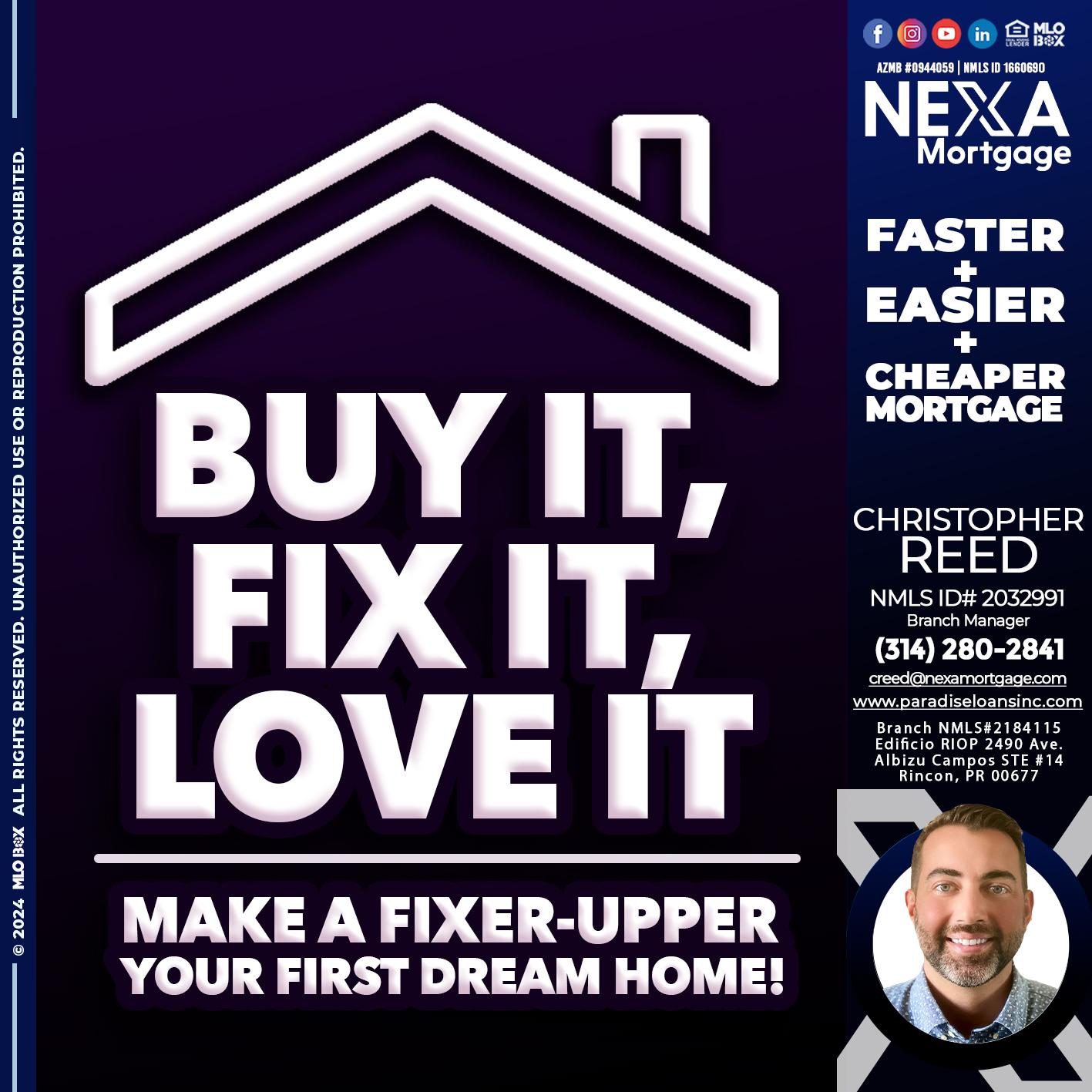 BUY IT FIX IT LOVE IT - Christopher Reed -Branch Manager