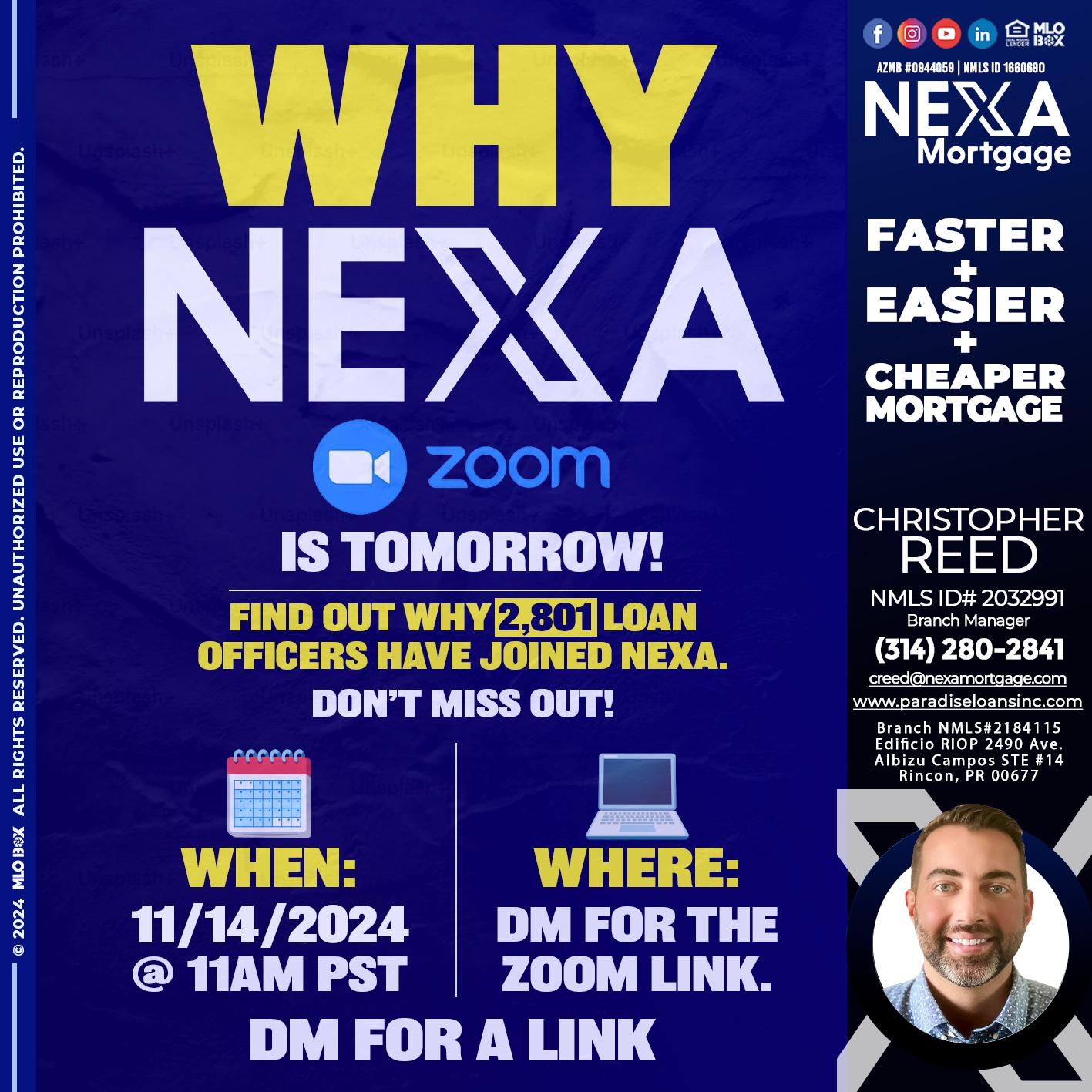 WHY NEXA - Christopher Reed -Branch Manager