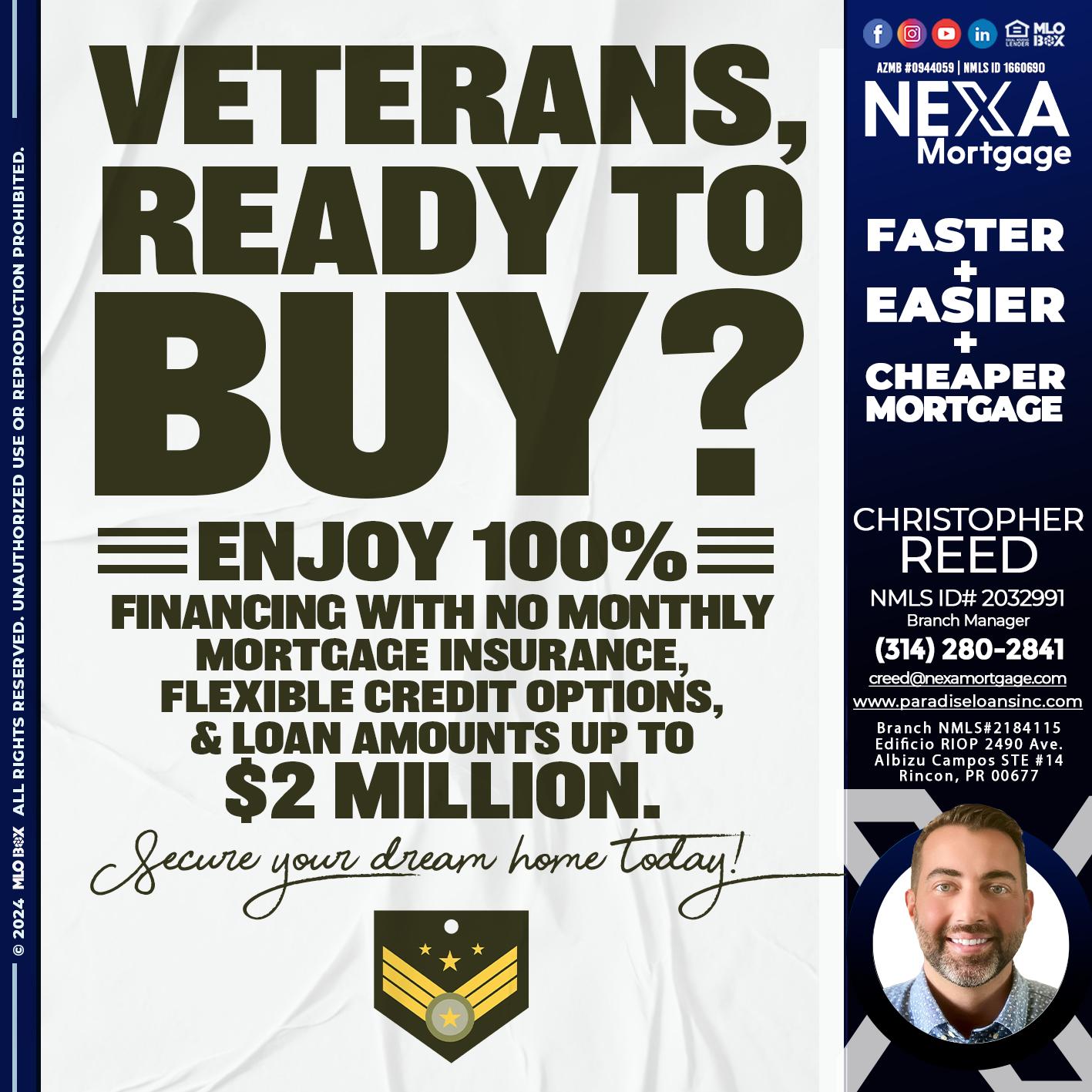 veterans ready? - Christopher Reed -Branch Manager