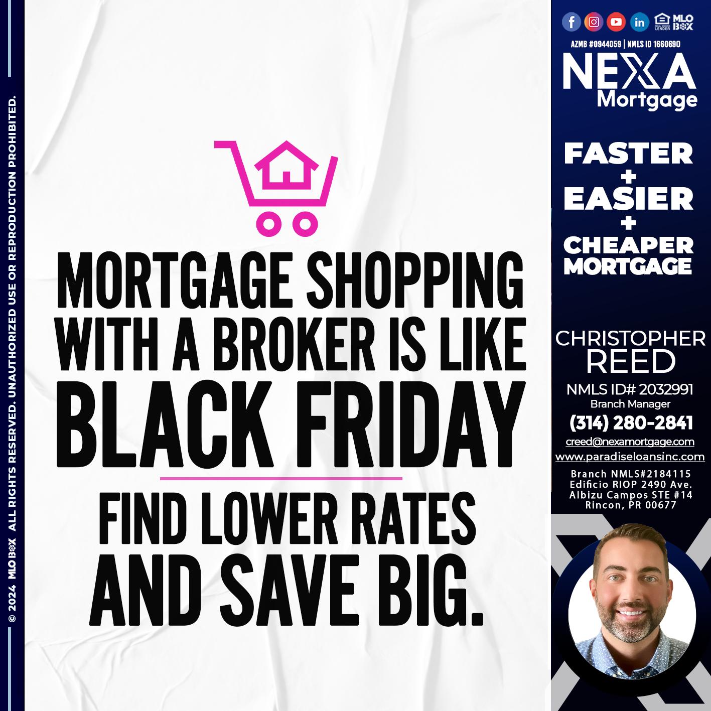 MORTGAGE SHOPPING - Christopher Reed -Branch Manager