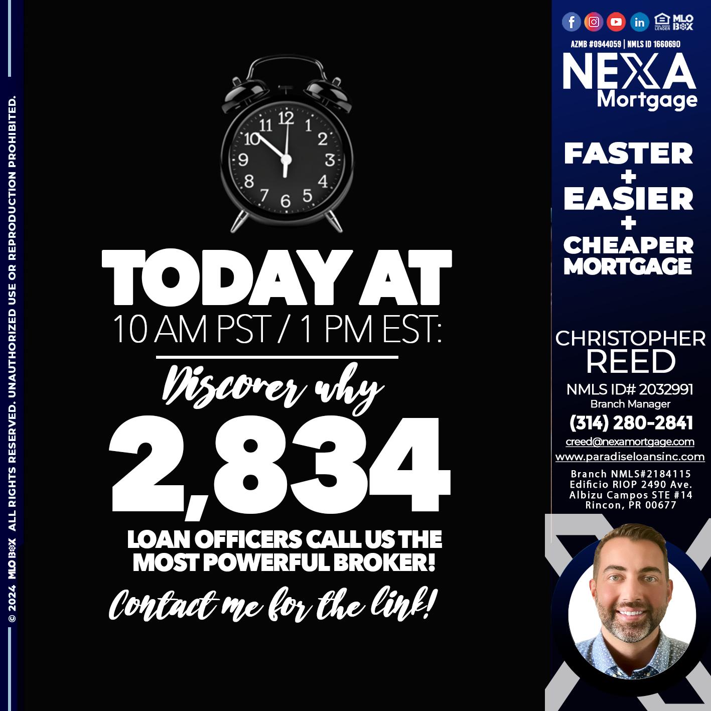 TODAY WHY NEXA - Christopher Reed -Branch Manager