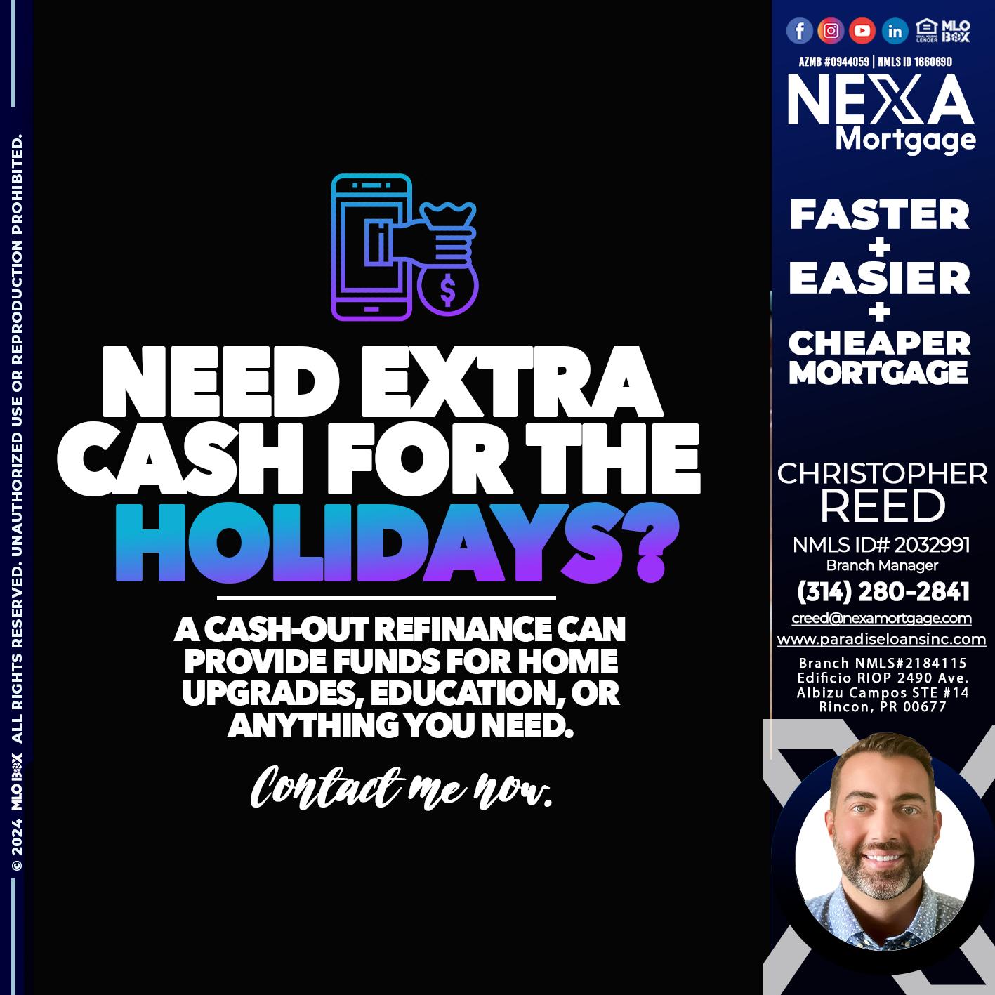 NEED EXTRA CASH - Christopher Reed -Branch Manager