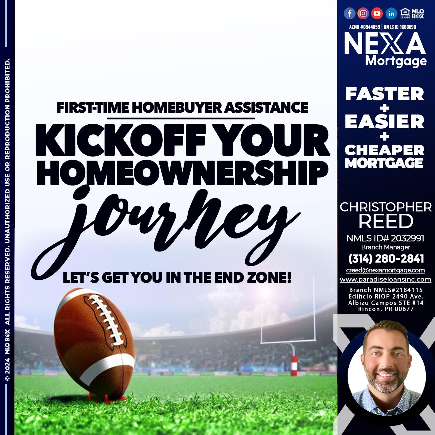kick off - Christopher Reed -Branch Manager