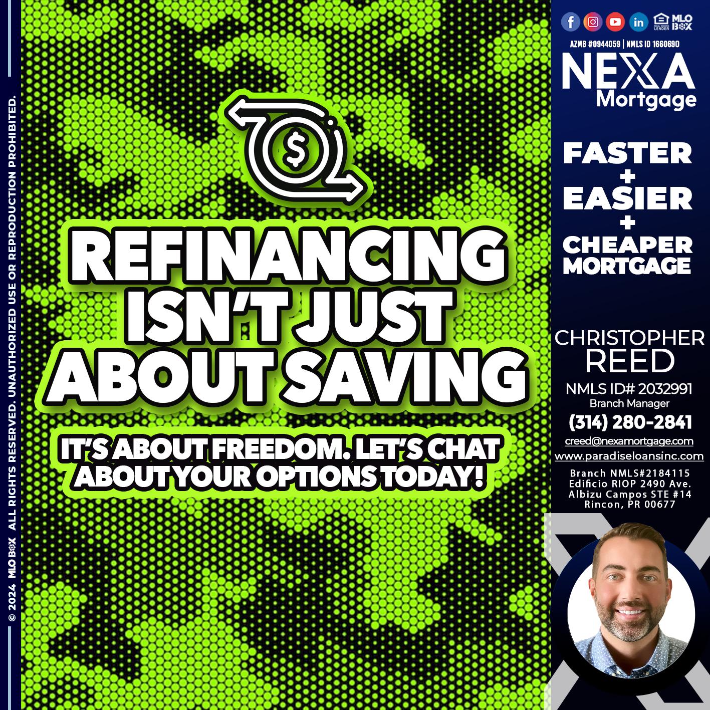 REFINANCING - Christopher Reed -Branch Manager