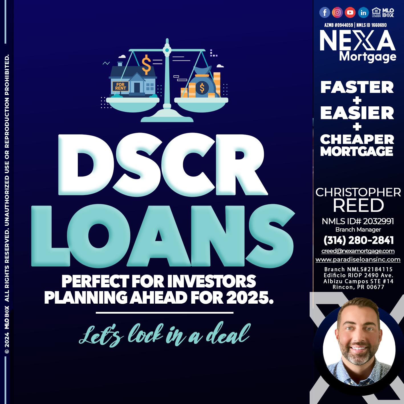 DSCR LOANS - Christopher Reed -Branch Manager