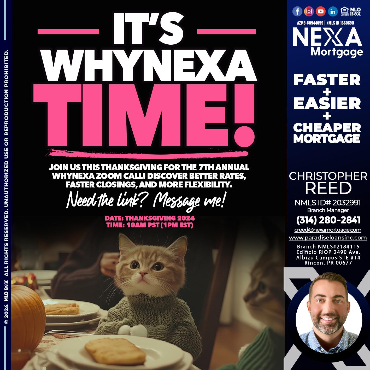 ITS WHY NEXA TIME - Christopher Reed -Branch Manager