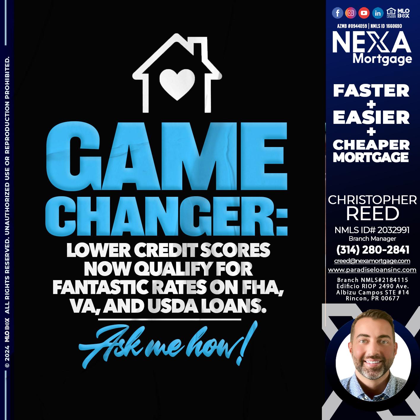 GAME CHANGER - Christopher Reed -Branch Manager