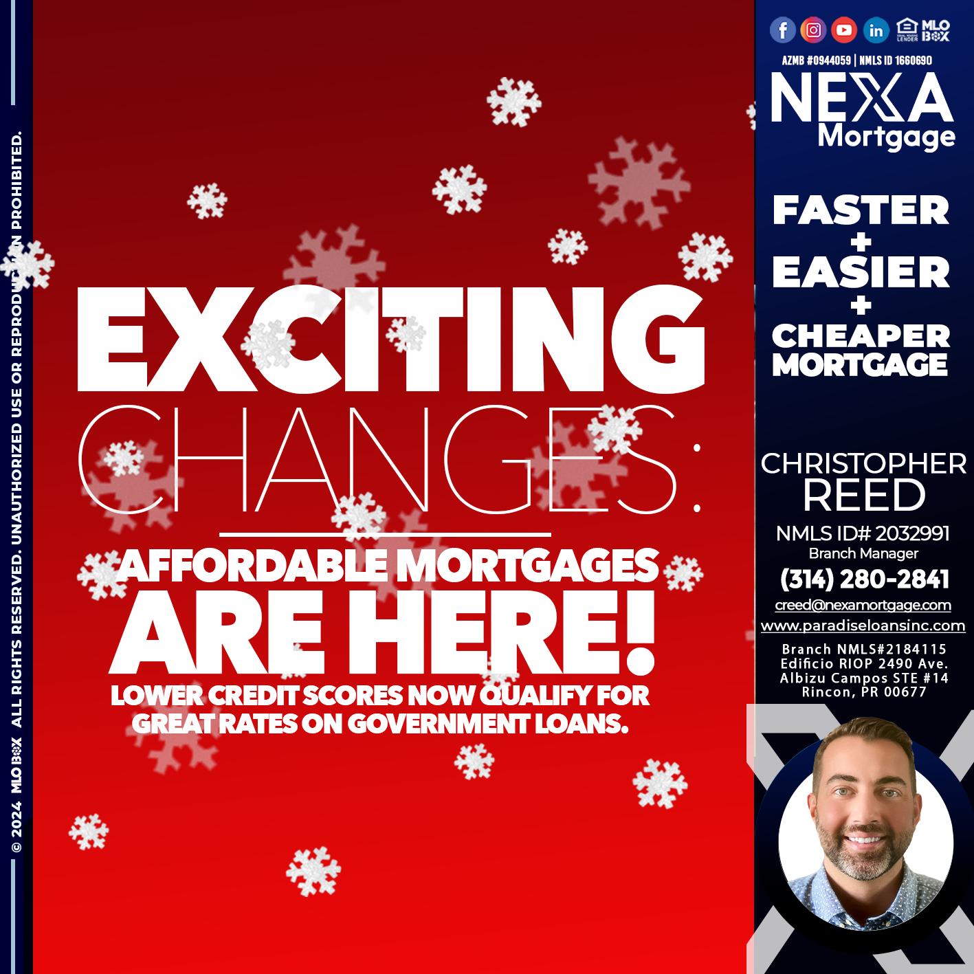 EXCITING CHANGES - Christopher Reed -Branch Manager