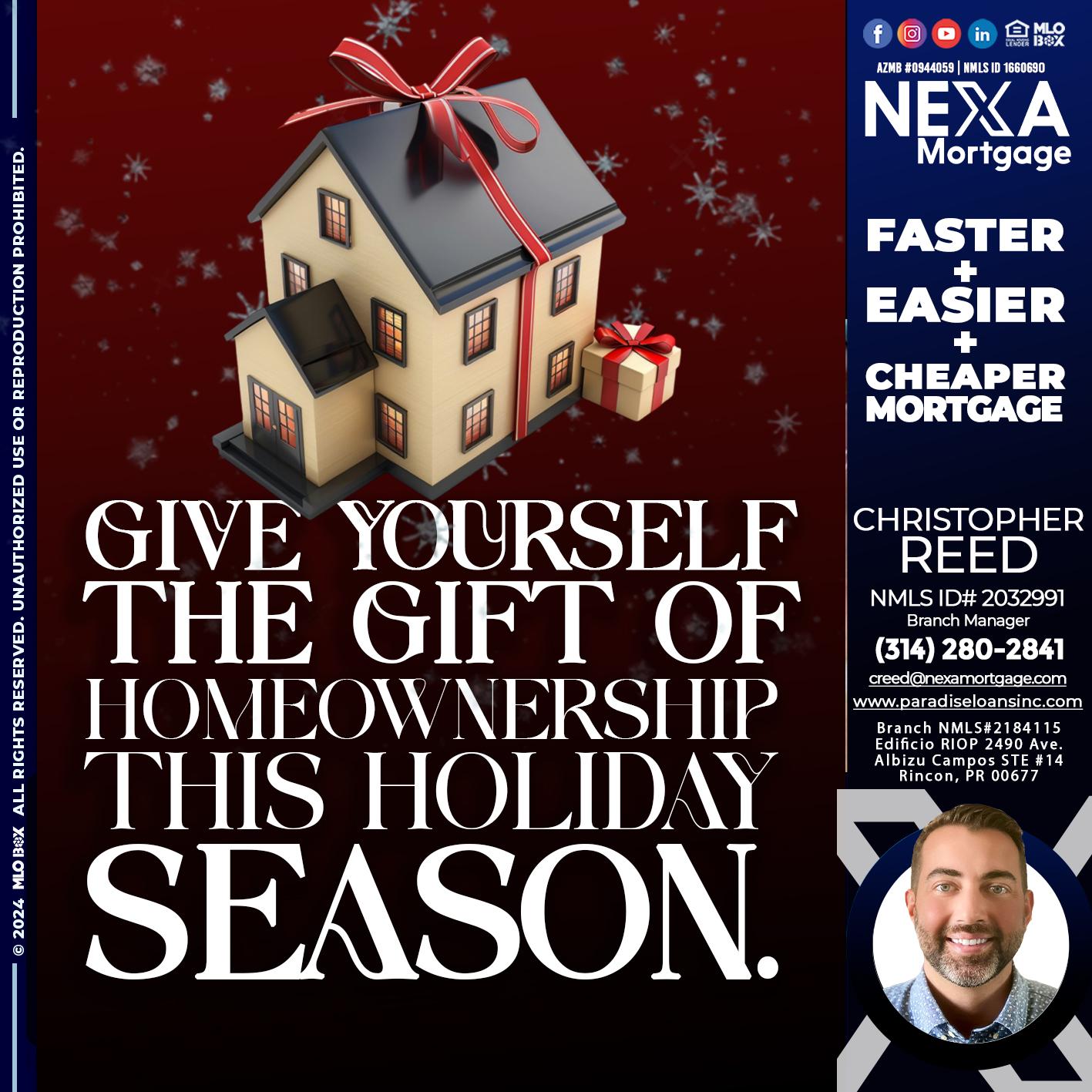 give yourself - Christopher Reed -Branch Manager