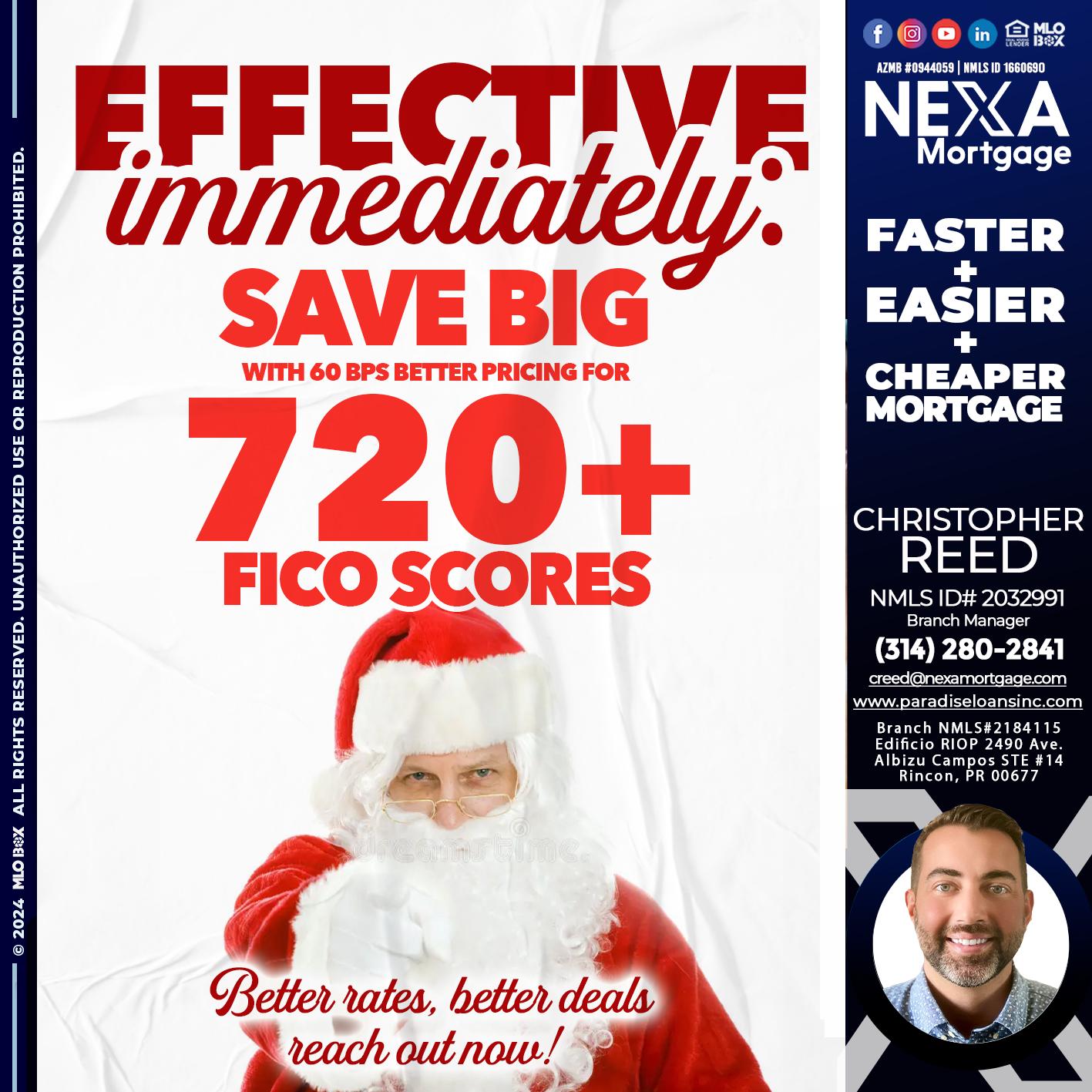 EFECTIVE IMMEDIATELY - Christopher Reed -Branch Manager