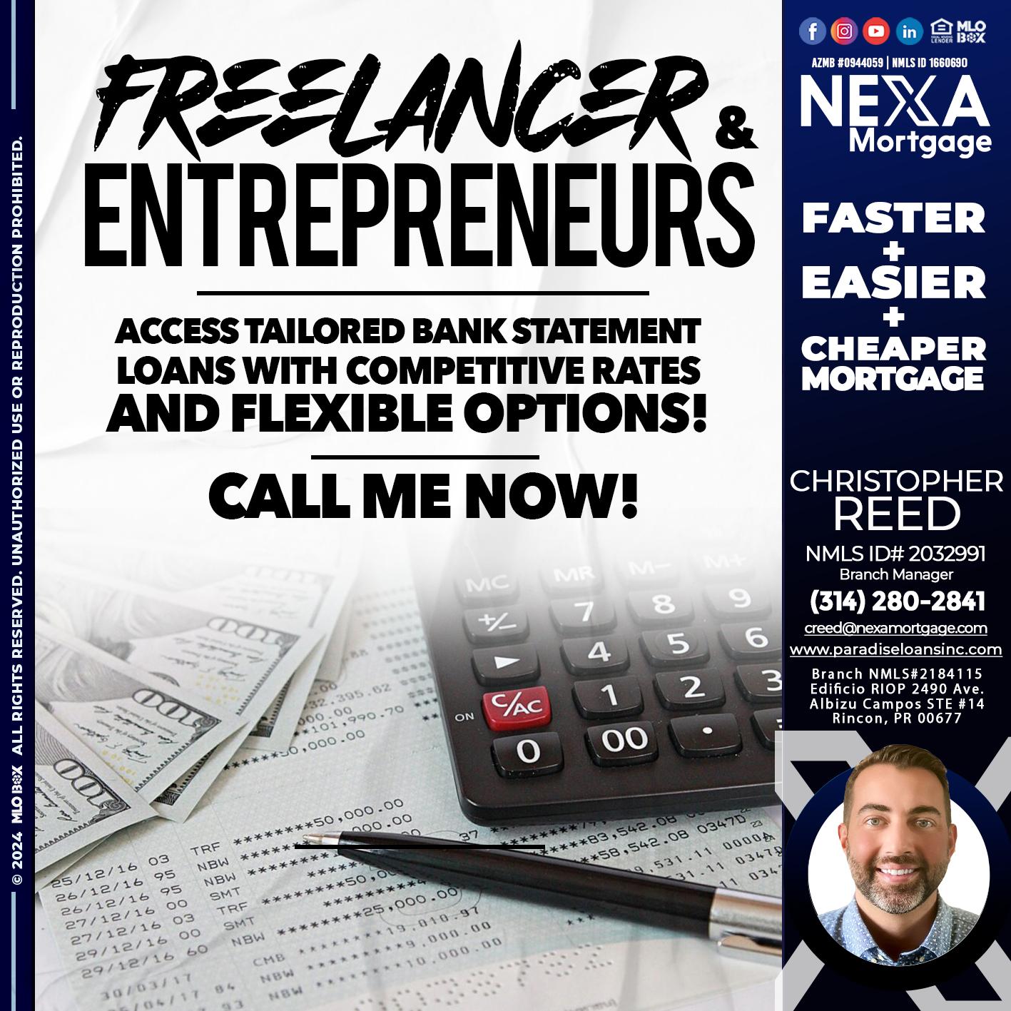 freelancer - Christopher Reed -Branch Manager
