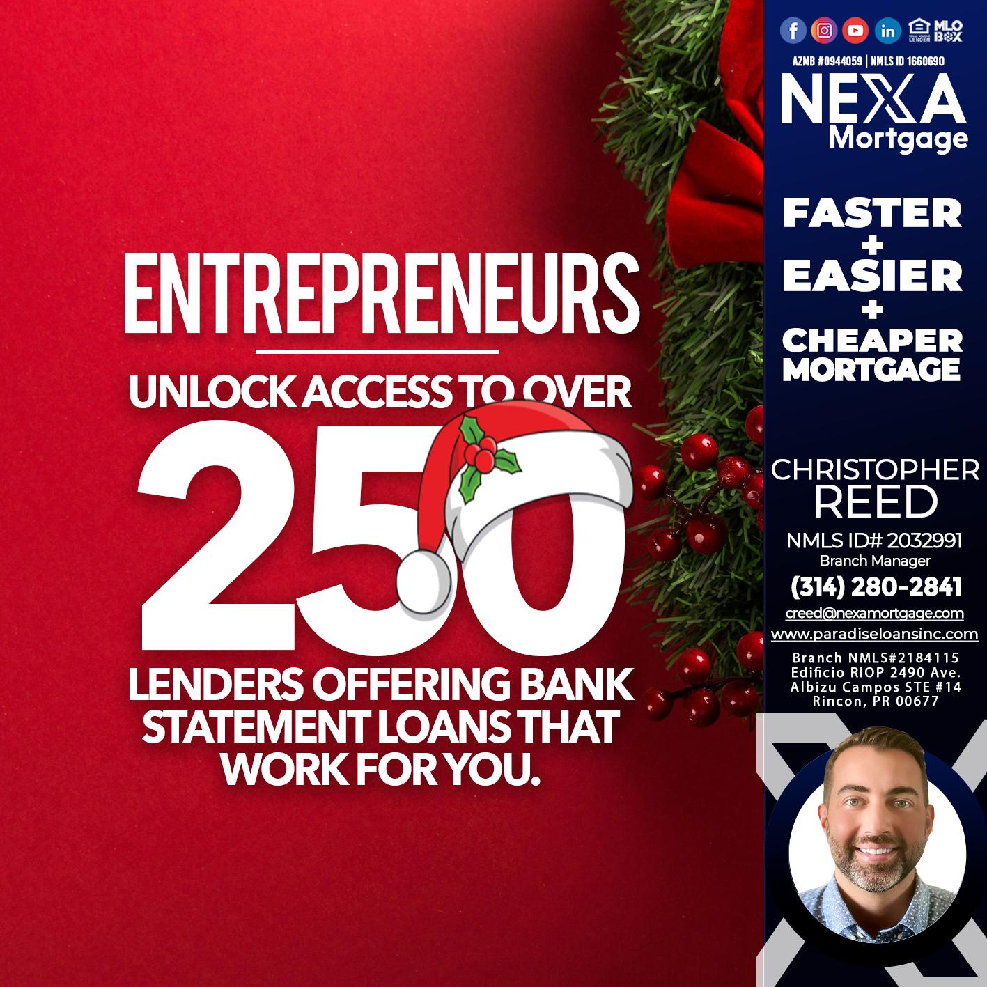 ENTREPRENEURS - Christopher Reed -Branch Manager