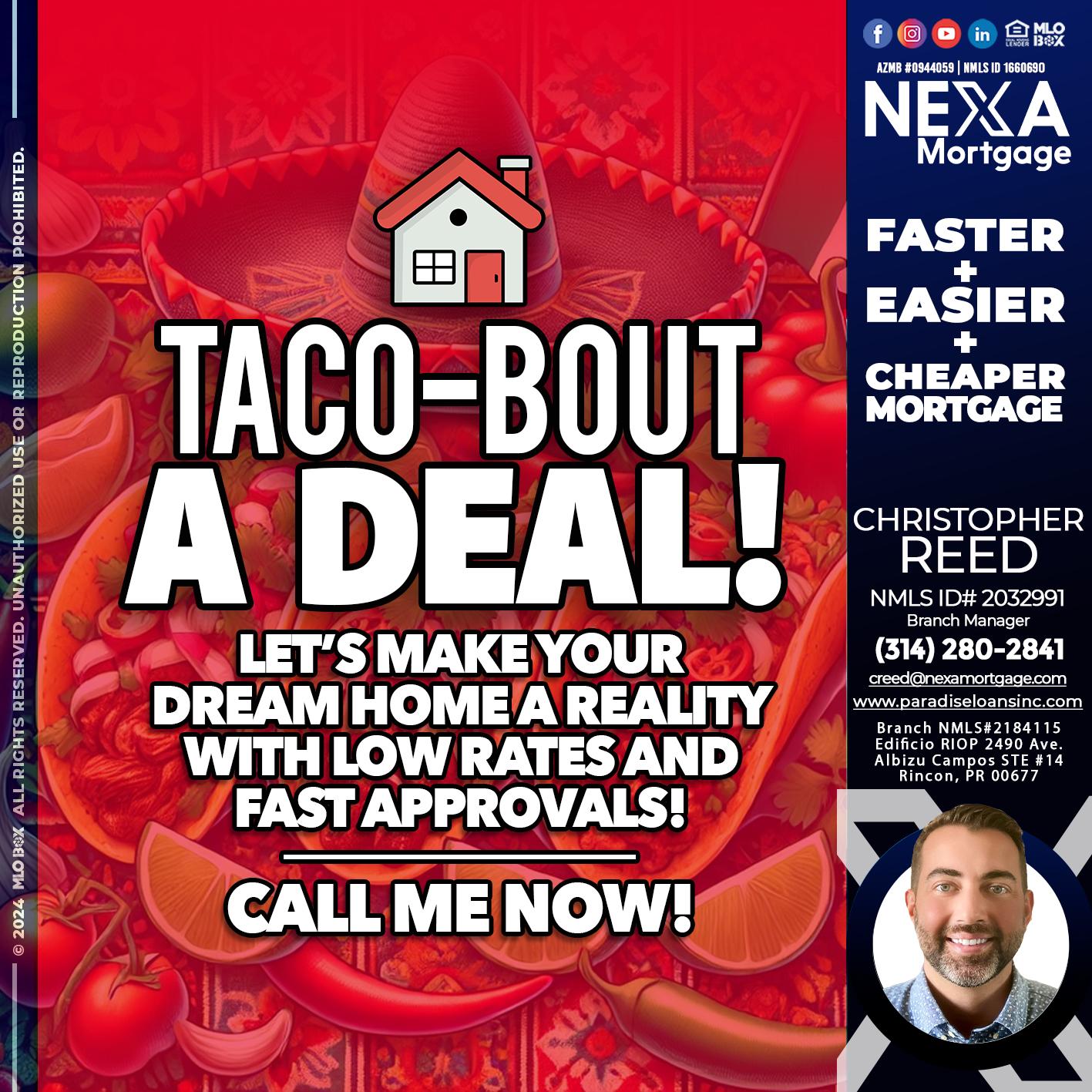 TACO-BOUT - Christopher Reed -Branch Manager
