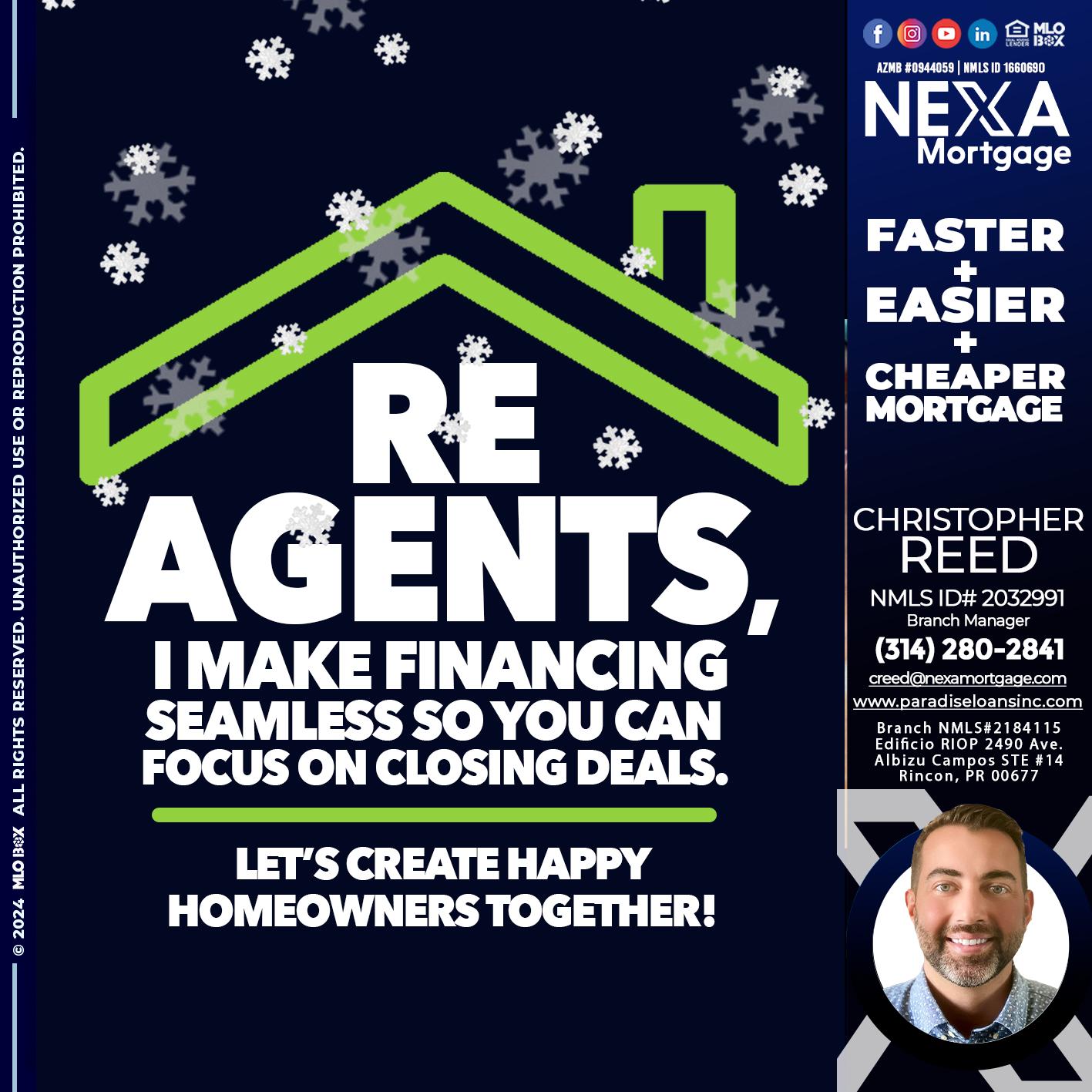 RE AGENTS - Christopher Reed -Branch Manager