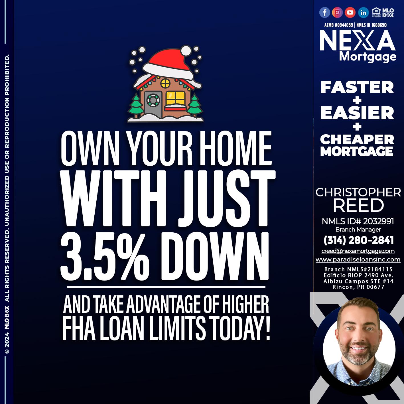 own your home - Christopher Reed -Branch Manager