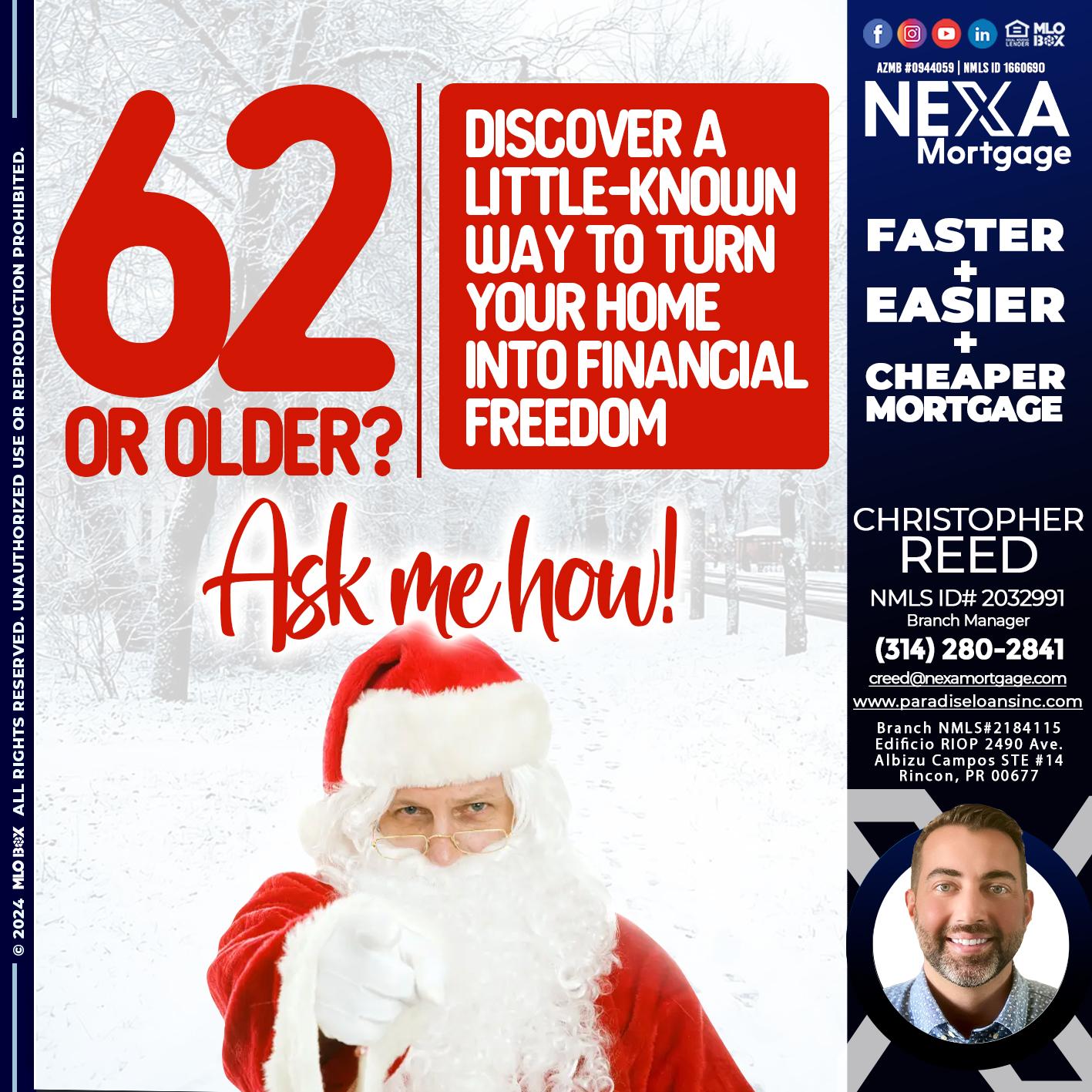 62 OR OLDER - Christopher Reed -Branch Manager