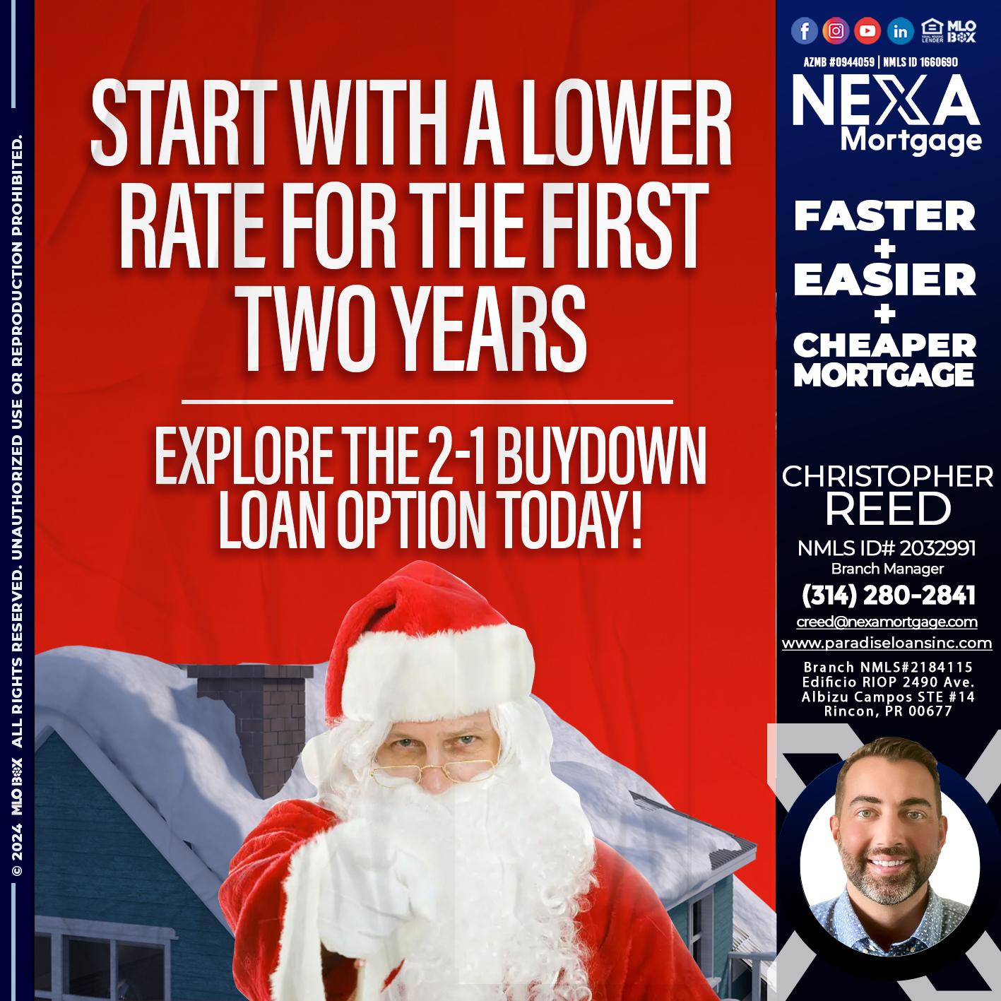 start with a lower - Christopher Reed -Branch Manager