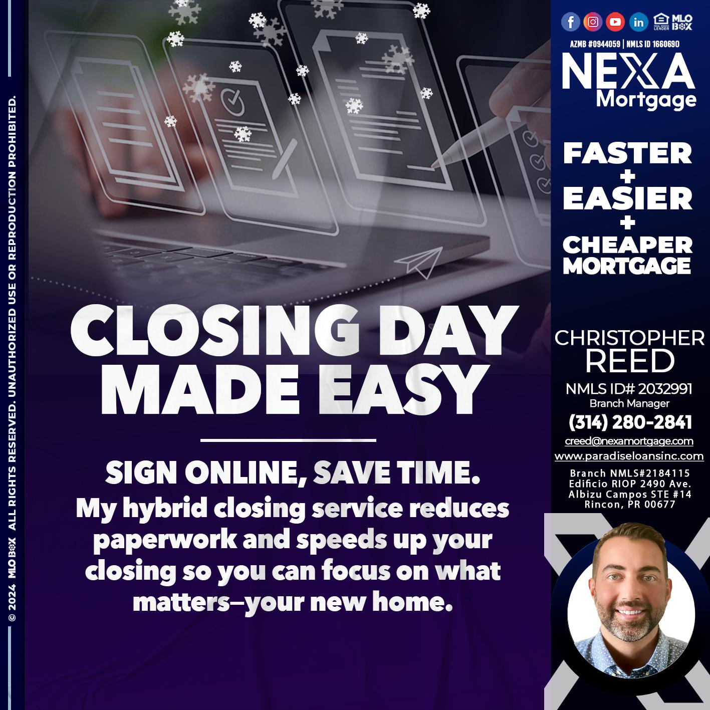 closing day - Christopher Reed -Branch Manager