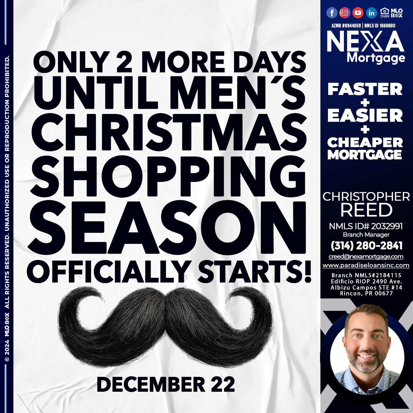 UNTIL 2 MORE DAYS... - Christopher Reed -Branch Manager