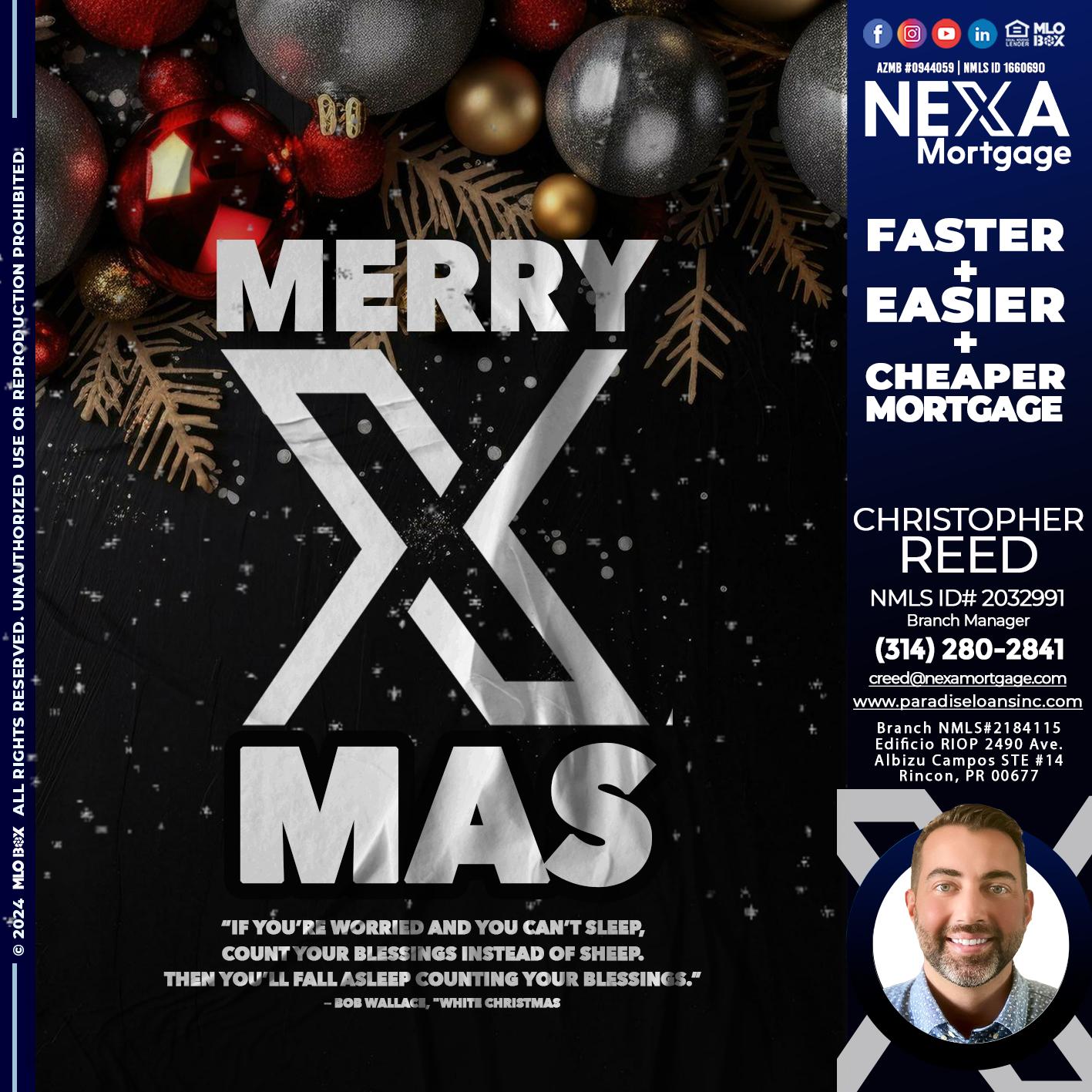MERRY XMAS - Christopher Reed -Branch Manager