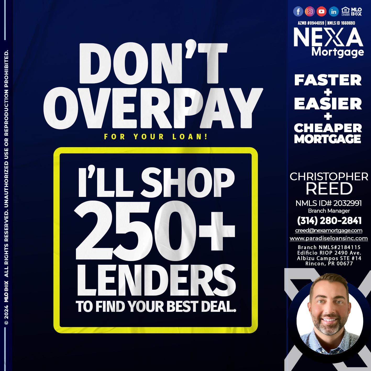 dont overpay - Christopher Reed -Branch Manager