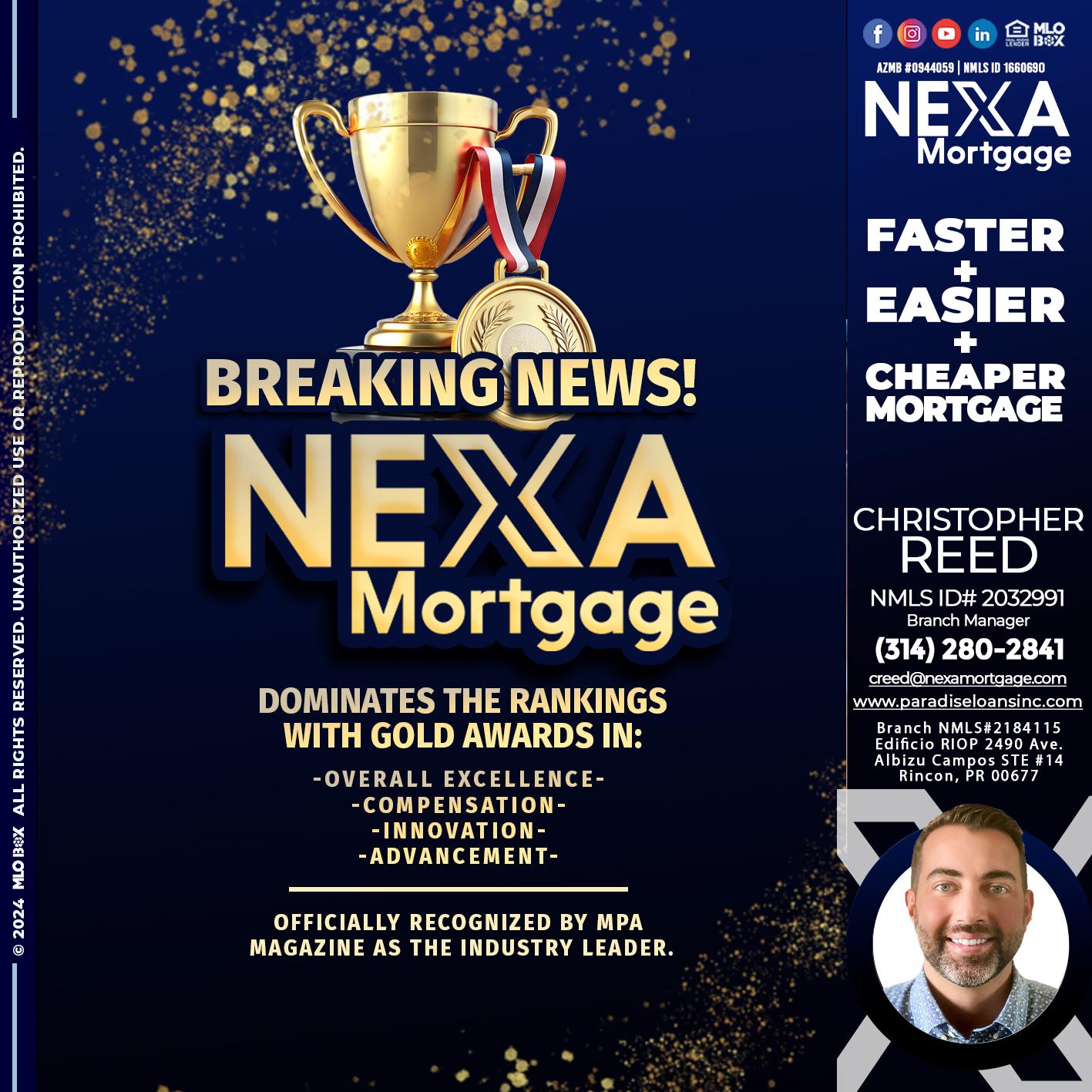 BREAKING NEWS - Christopher Reed -Branch Manager