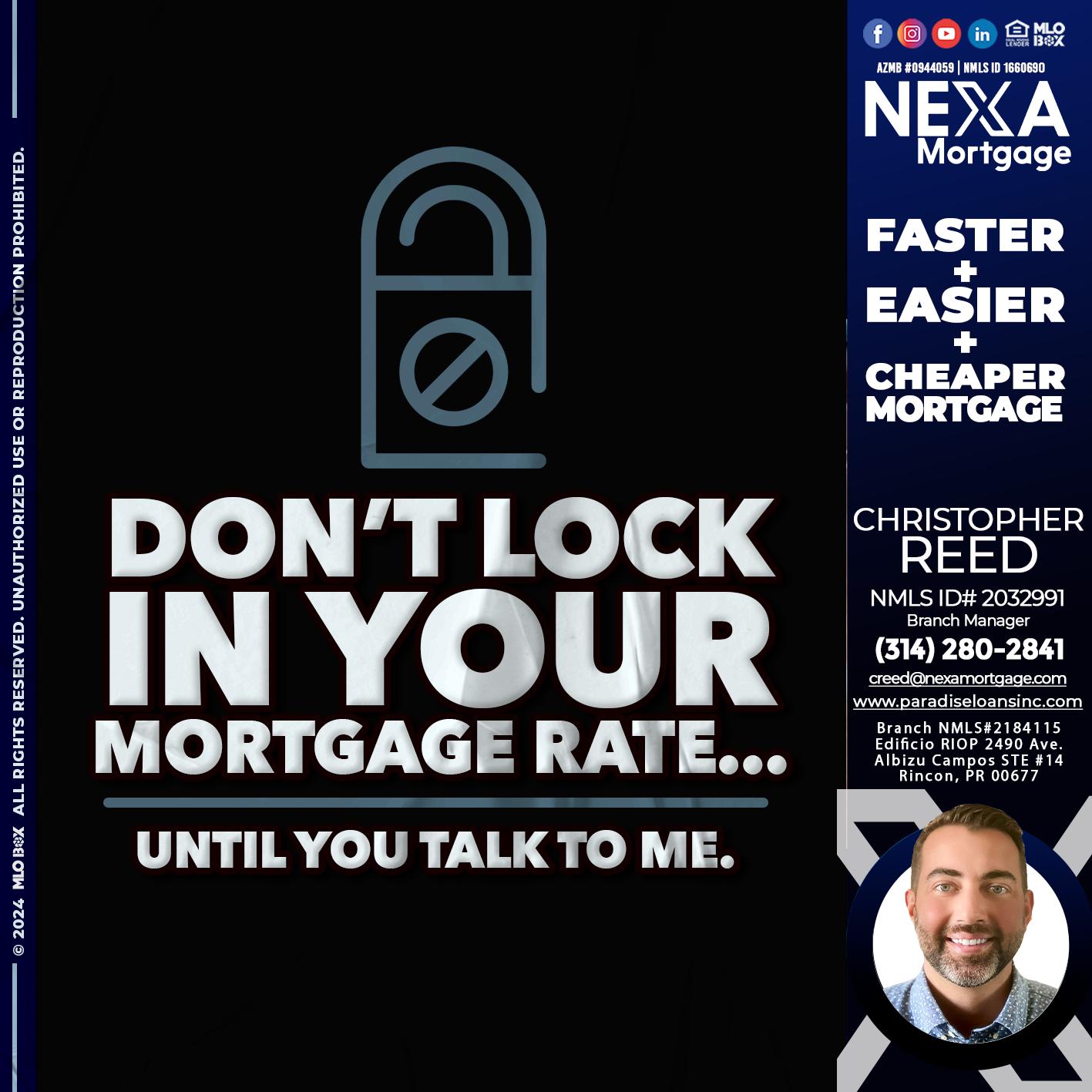 DONT LOCK - Christopher Reed -Branch Manager