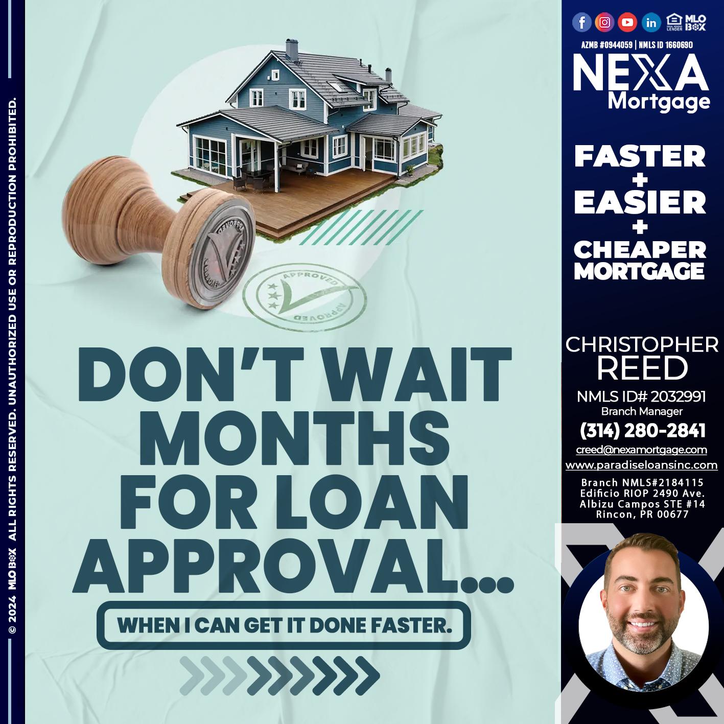 DONT WAIT - Christopher Reed -Branch Manager