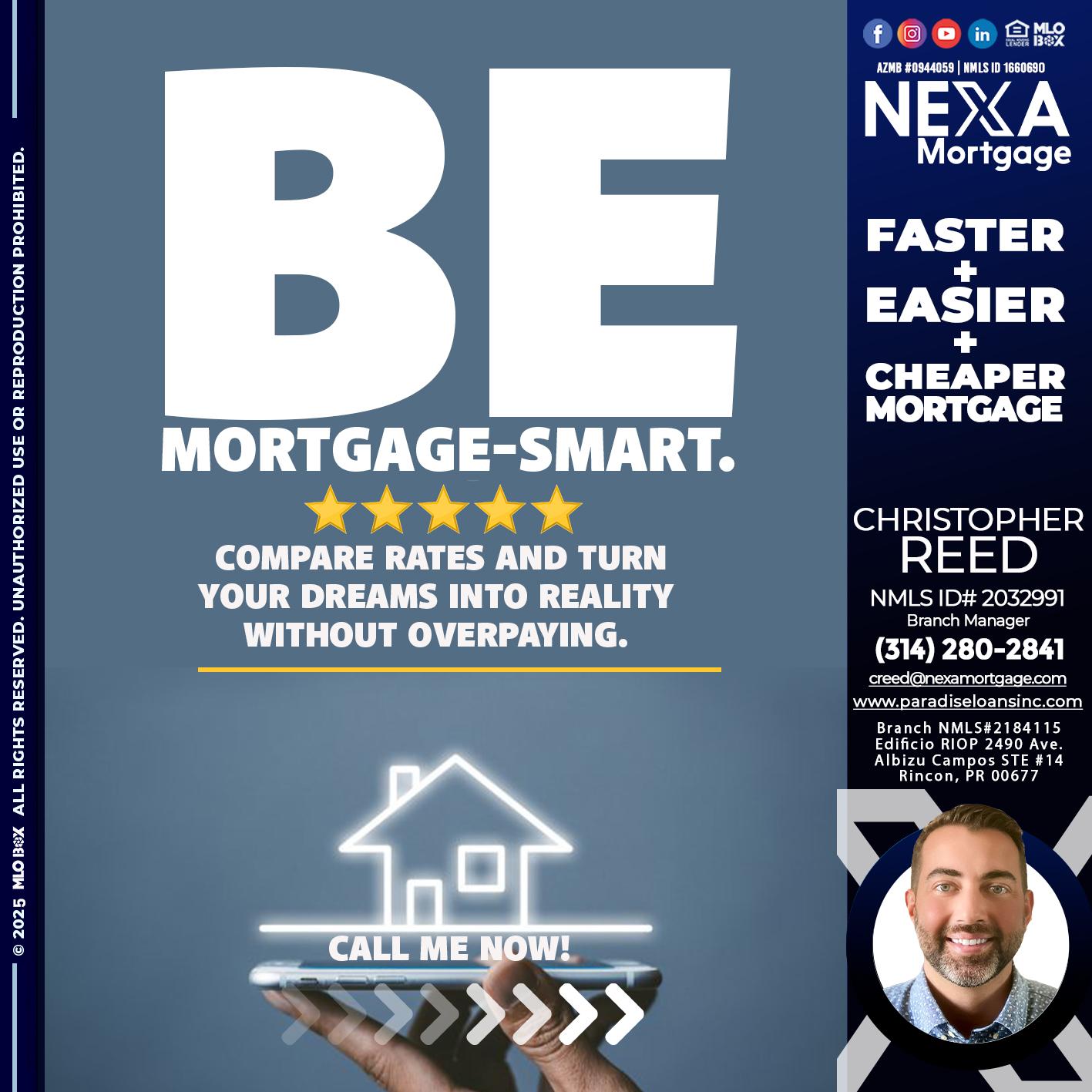 BE MORTGAGE-SMART - Christopher Reed -Branch Manager