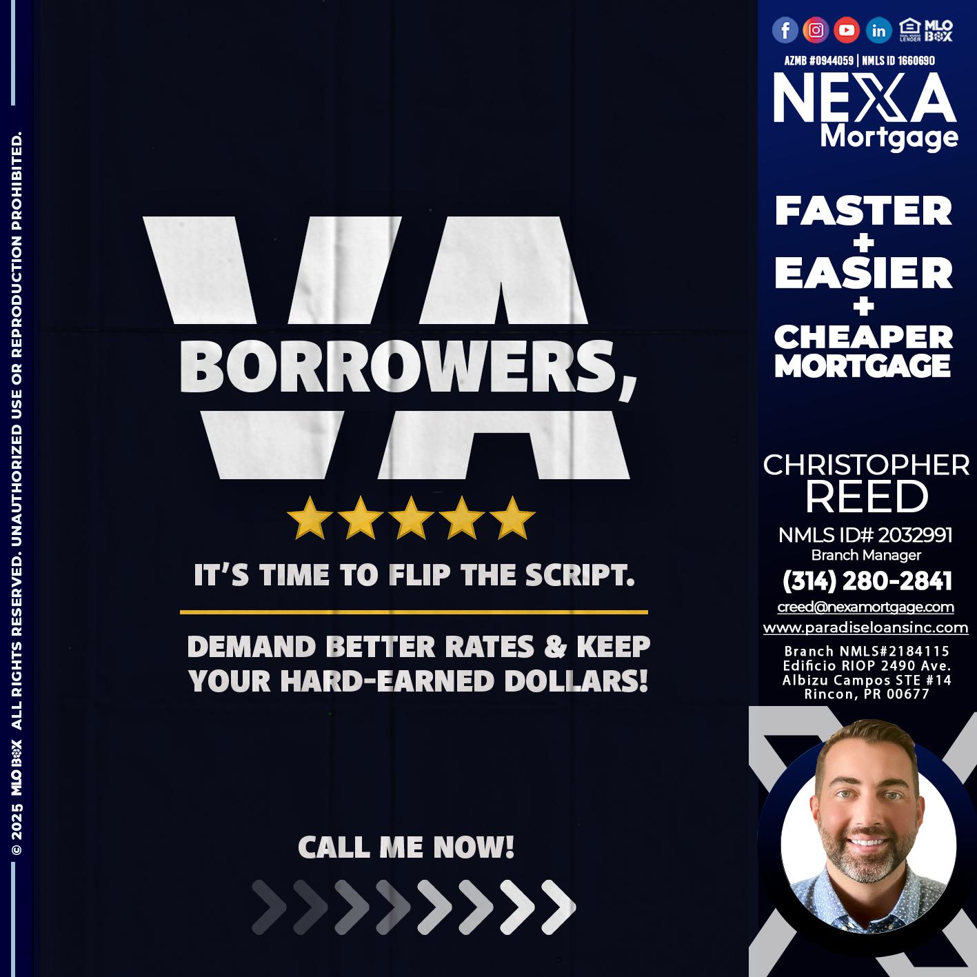 VA BORROWERS - Christopher Reed -Branch Manager