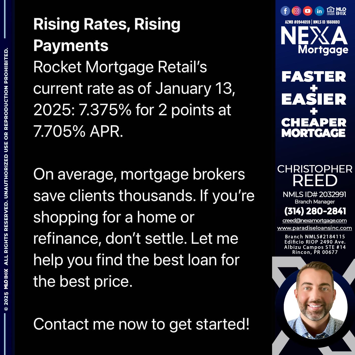 rising rates - Christopher Reed -Branch Manager