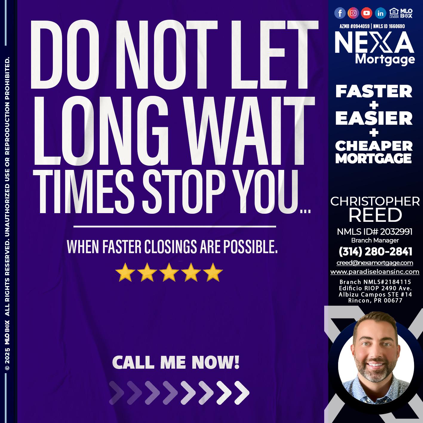 DO NOT LET - Christopher Reed -Branch Manager