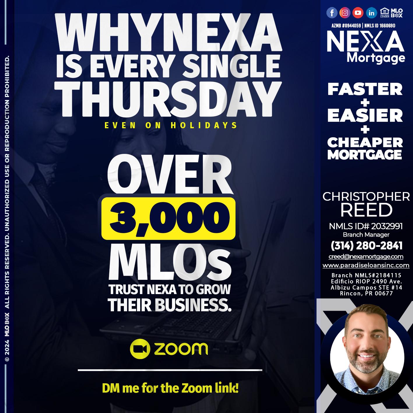 why NEXA - Christopher Reed -Branch Manager