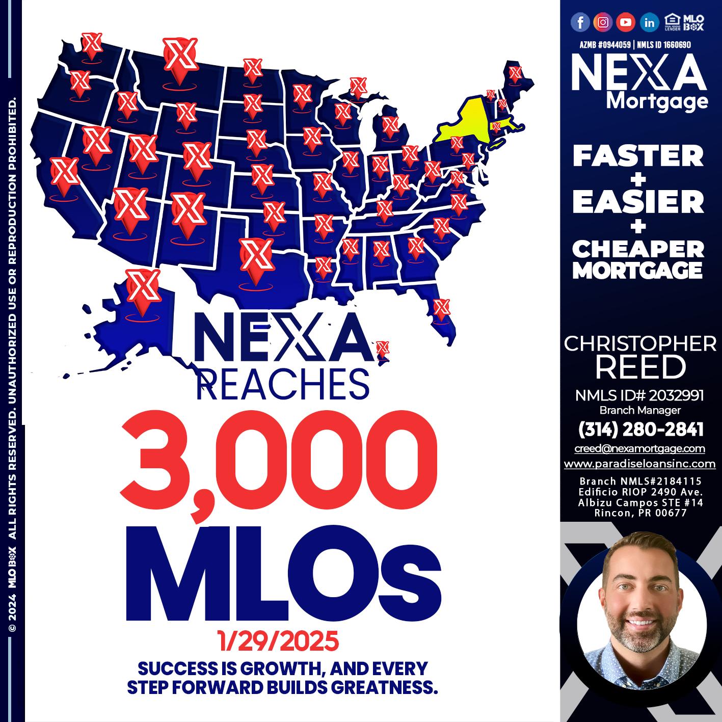 3,000 MLOs - Christopher Reed -Branch Manager