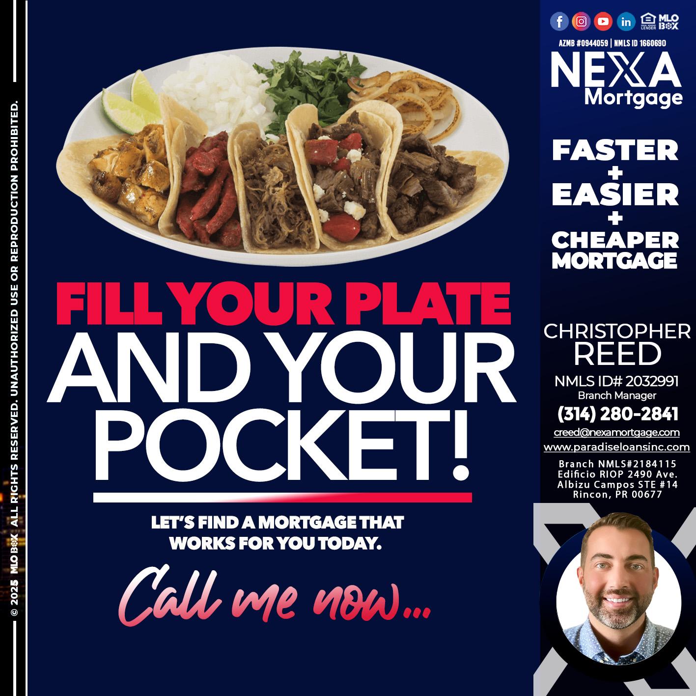 FILL YOUR PLATE - Christopher Reed -Branch Manager