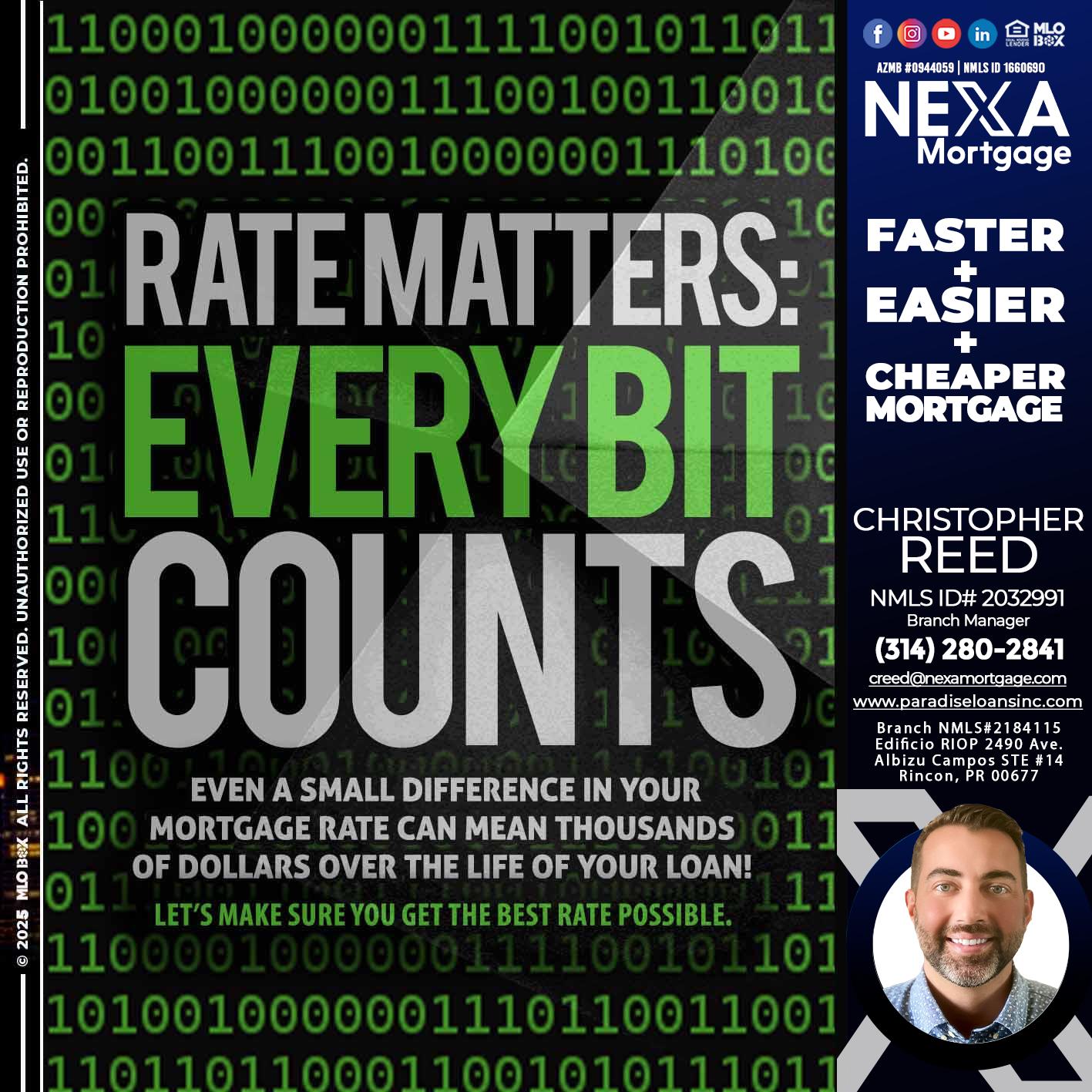 RATES MATTERS - Christopher Reed -Branch Manager