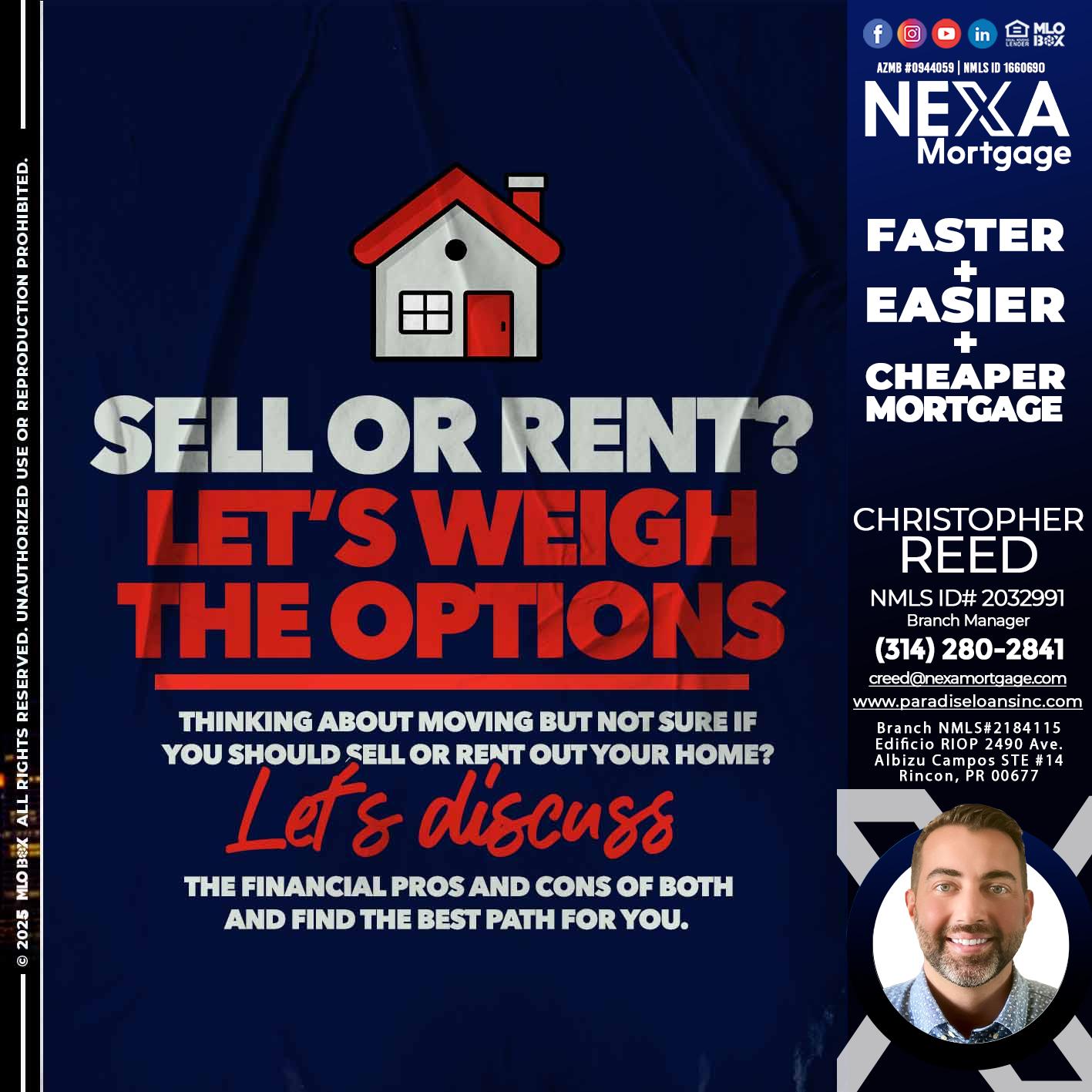 SELL OR RENT? - Christopher Reed -Branch Manager