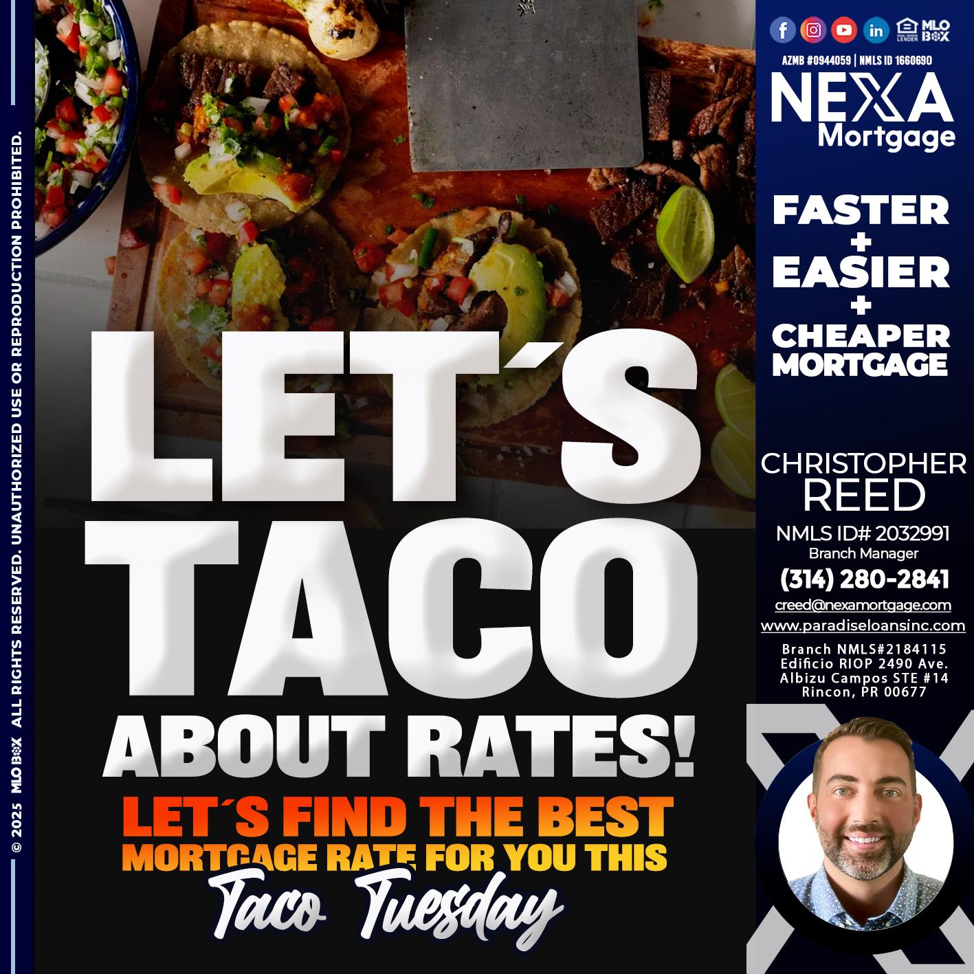 LETS TACO - Christopher Reed -Branch Manager