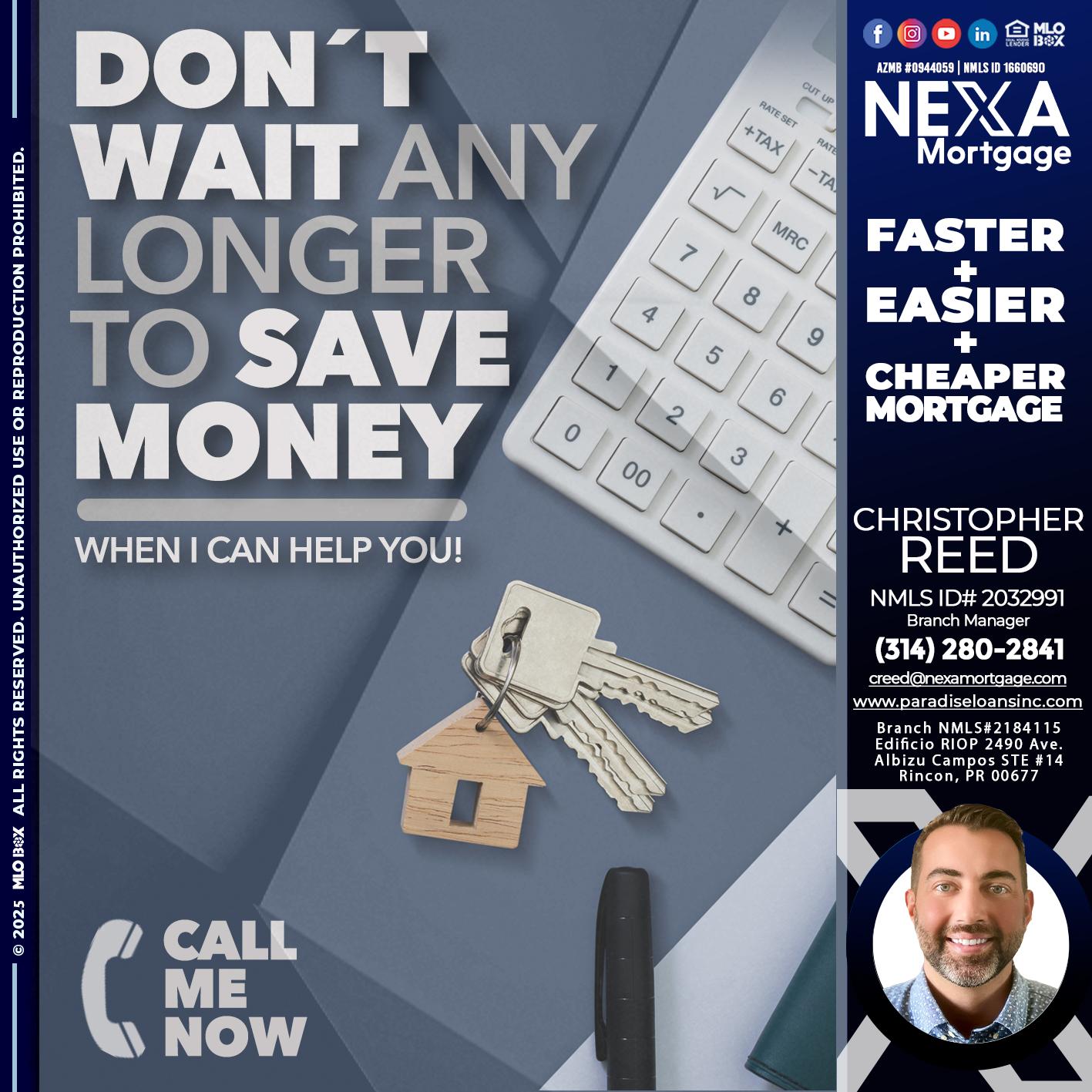 DONT WAIT - Christopher Reed -Branch Manager