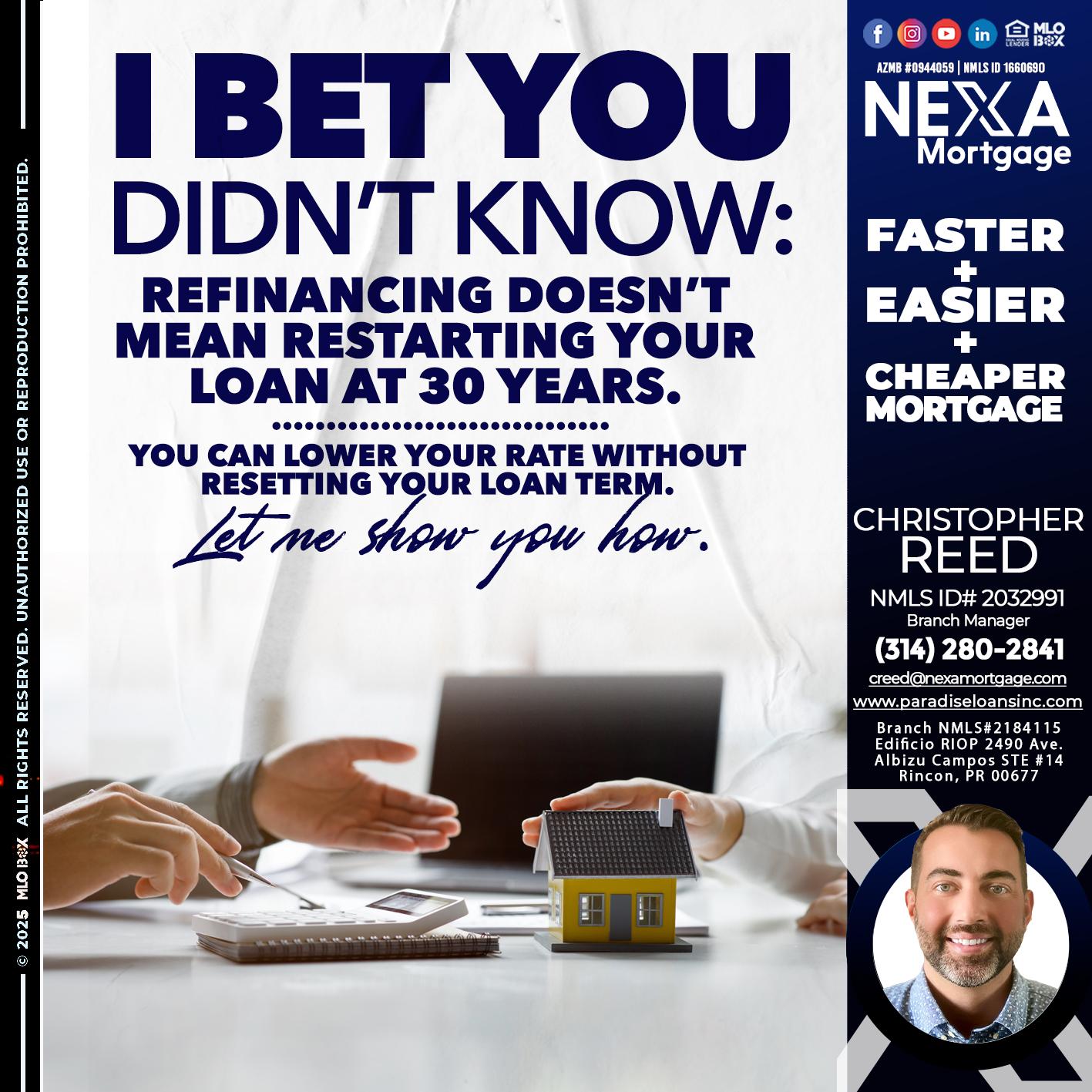 I BET YOU - Christopher Reed -Branch Manager