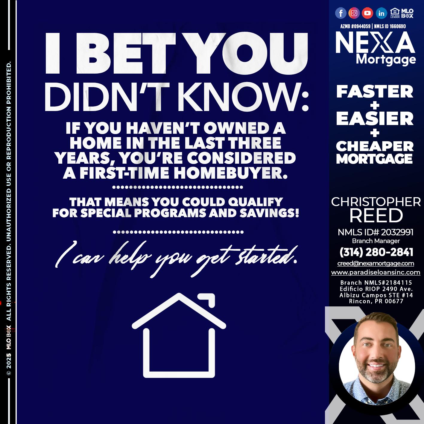 I BET YOU KNOW - Christopher Reed -Branch Manager