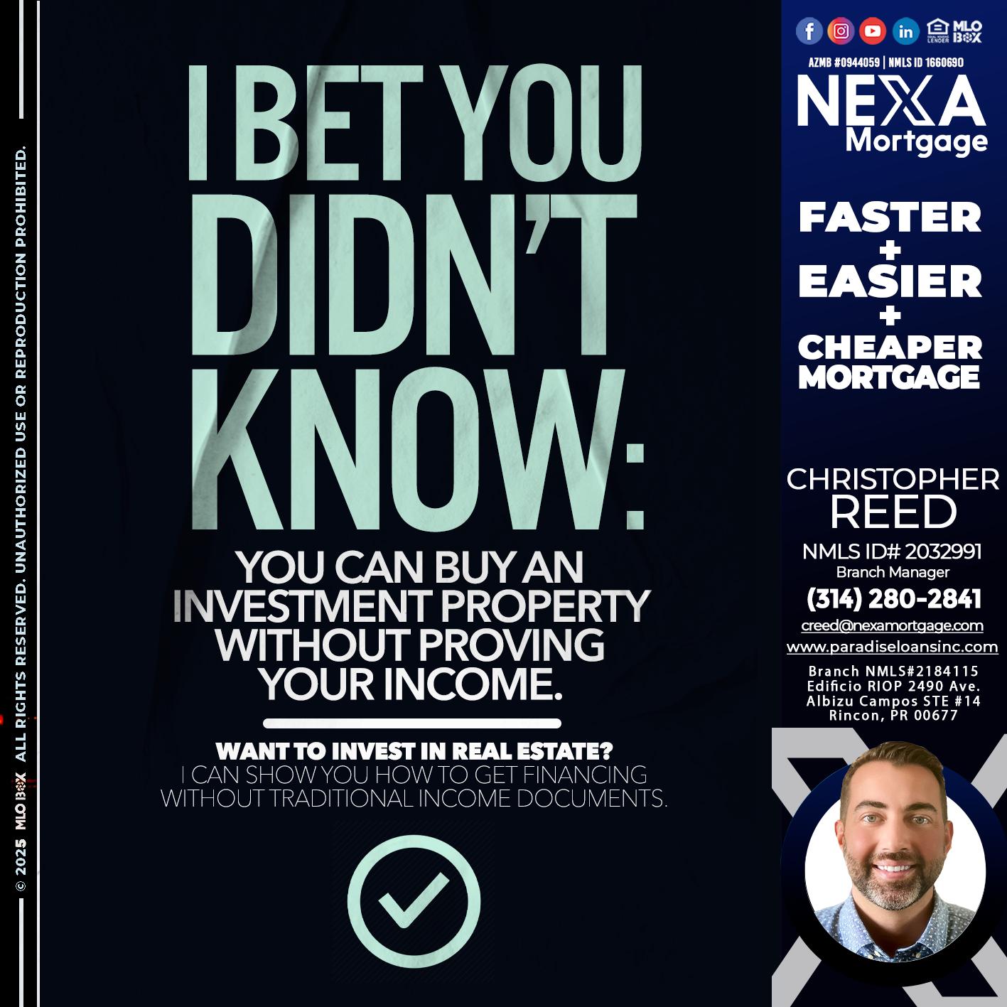 I BET YOU - Christopher Reed -Branch Manager