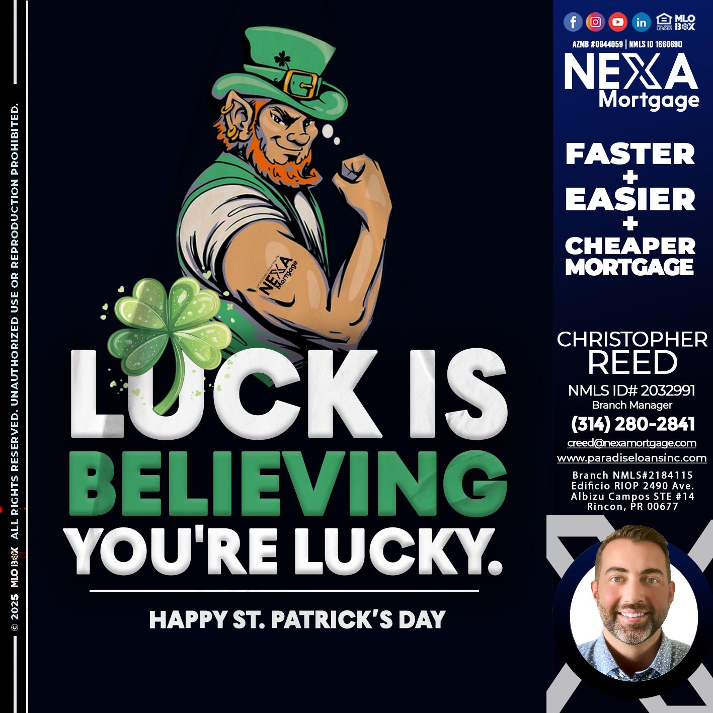 ST. PATRICKS DAY - Christopher Reed -Branch Manager