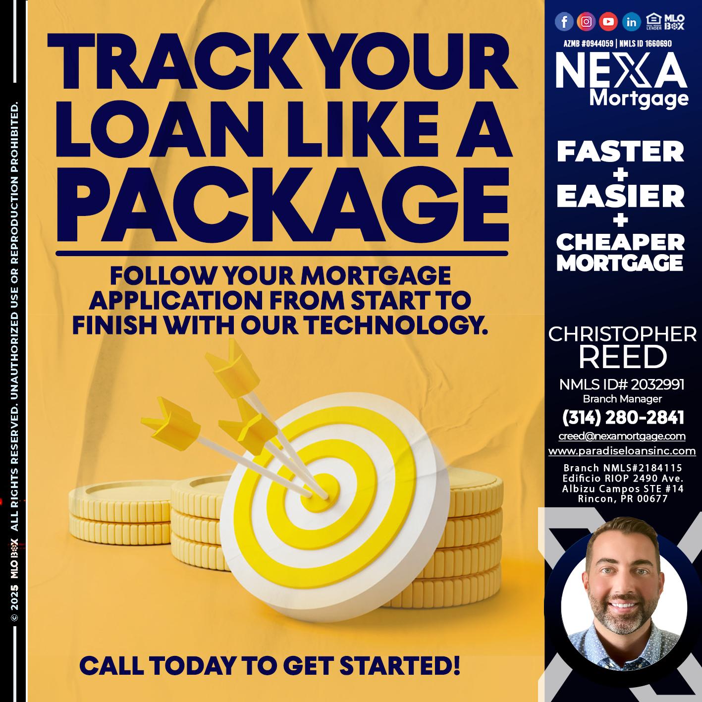 TRACK YOU LOAN - Christopher Reed -Branch Manager
