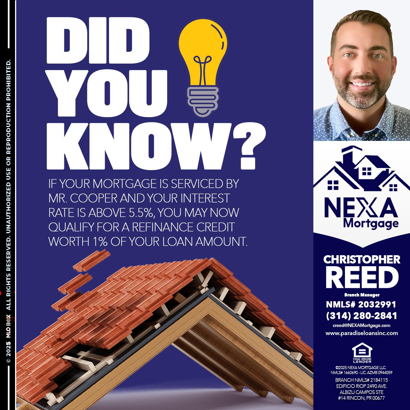 DID YOU KNOW? - Christopher Reed -Branch Manager