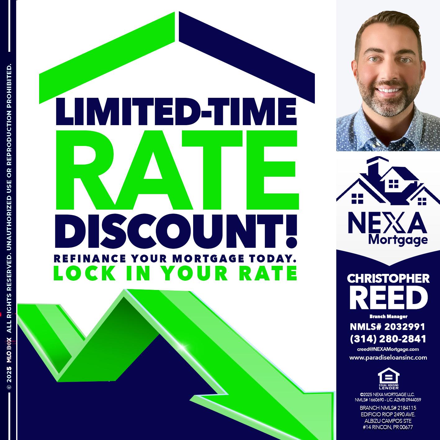 LIMITED TIME - Christopher Reed -Branch Manager