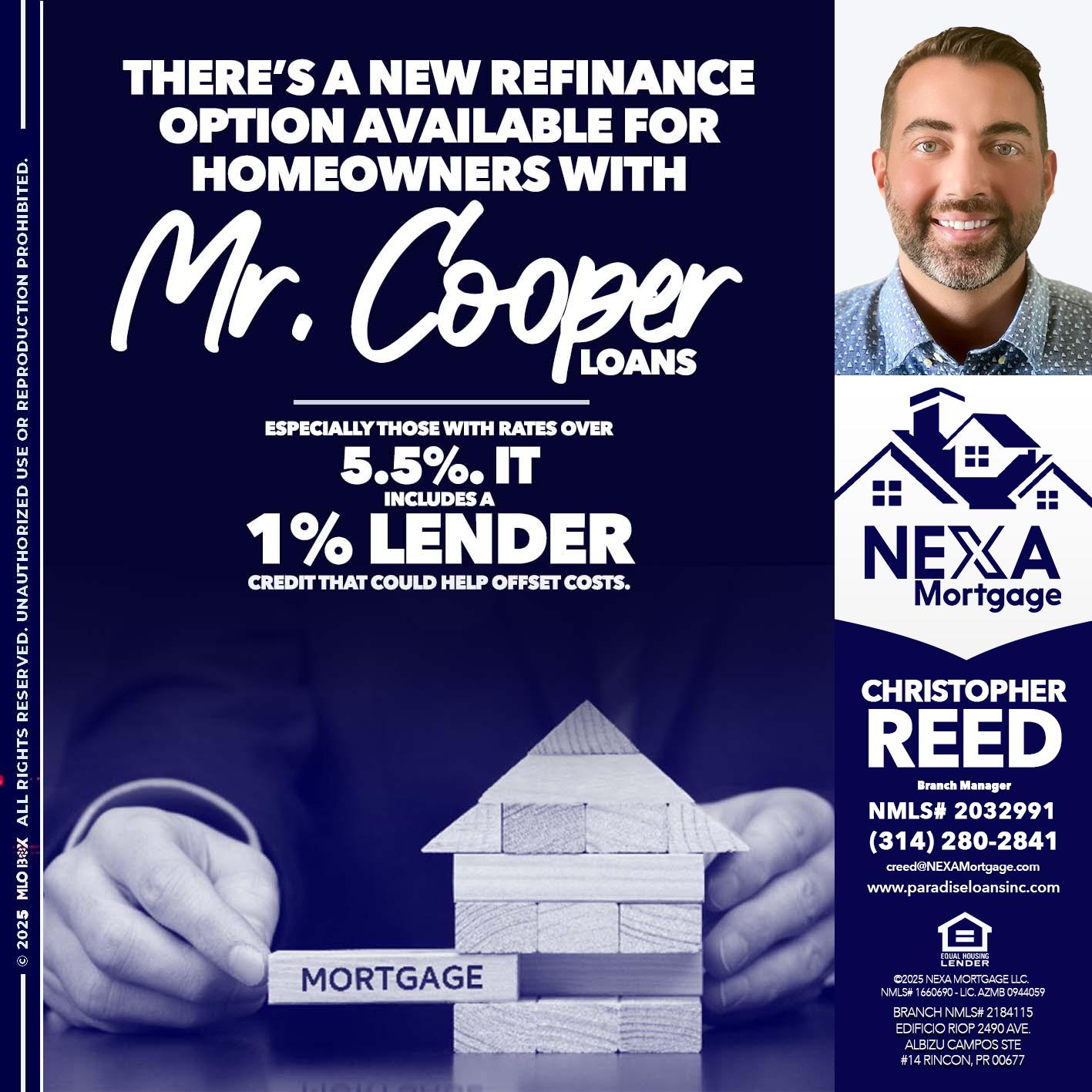 Mr. Cooper loans - Christopher Reed -Branch Manager