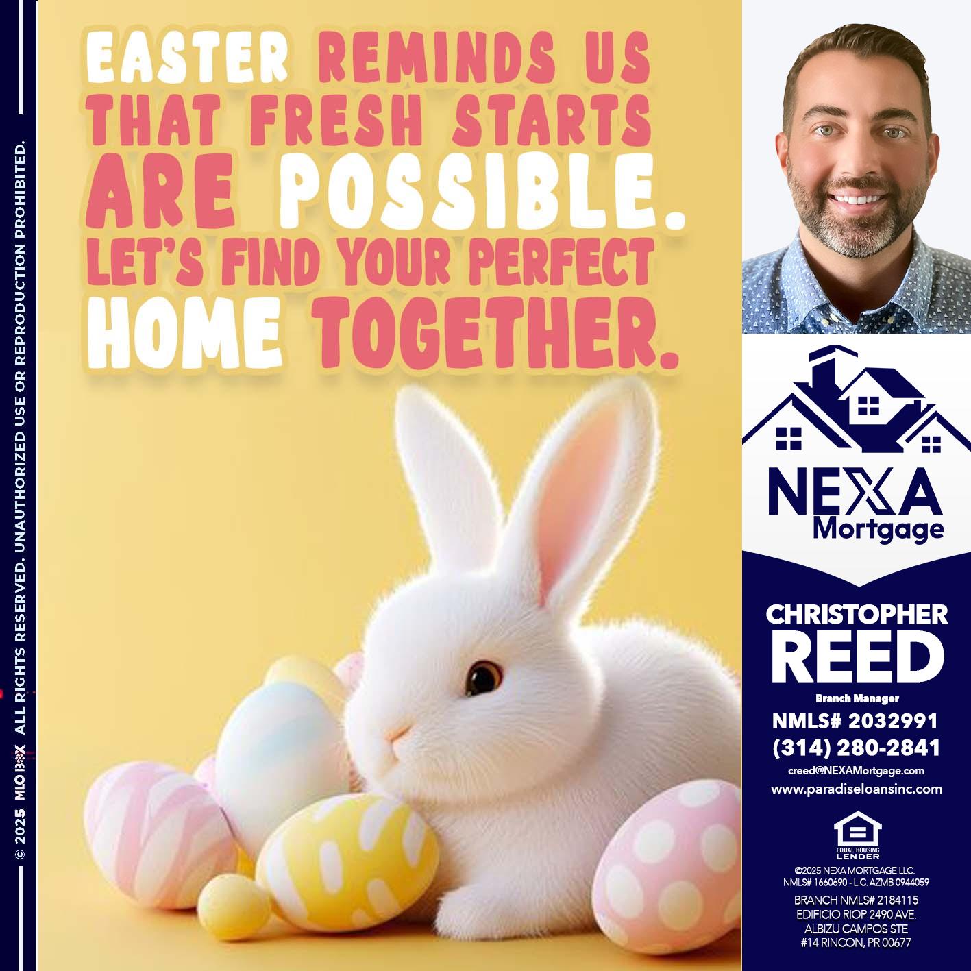EASTER REMIND US - Christopher Reed -Branch Manager