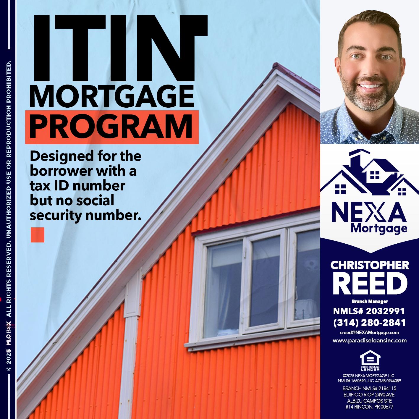 ITIN PROGRAM - Christopher Reed -Branch Manager